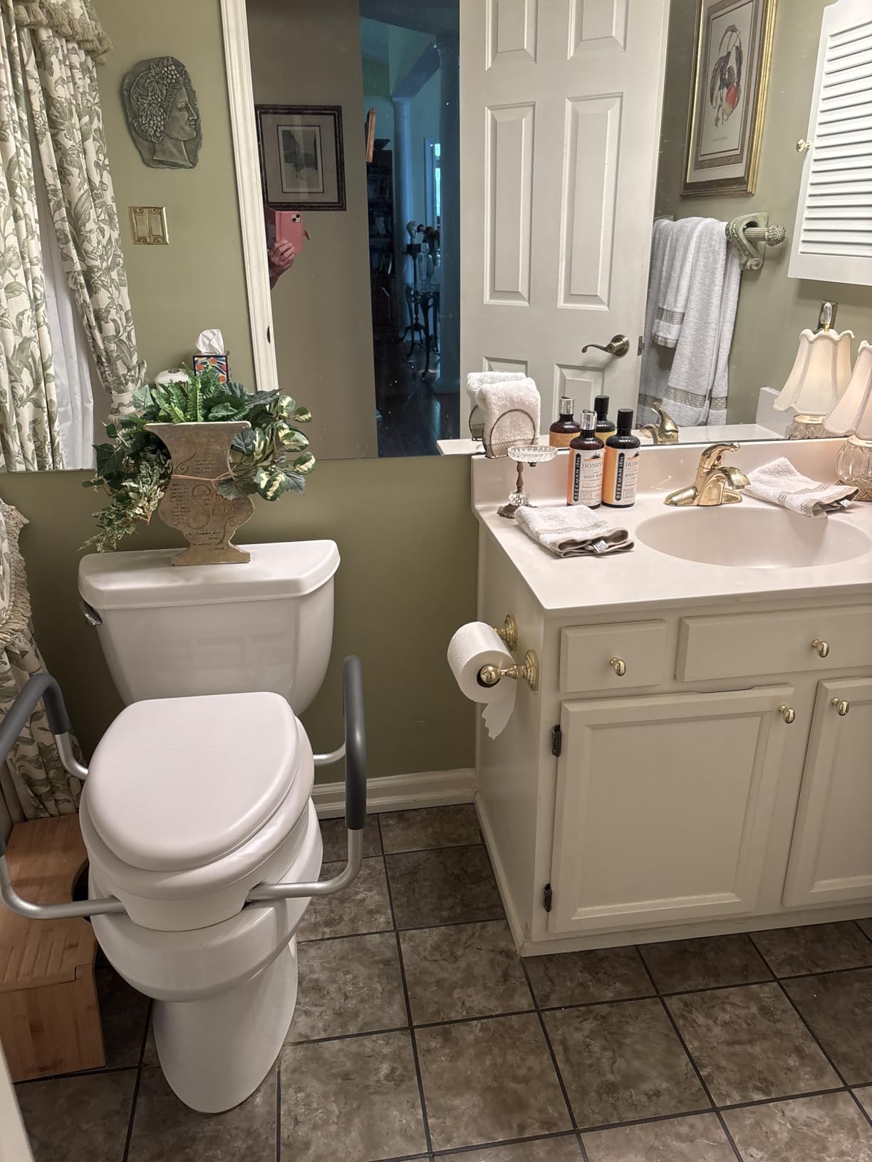 Vive Raised Toilet Seat Riser for Seniors (with Handles) - Handicap Rail Grab Bar Seat for Over Toilet - Elevated Safety for Elderly, Disabled, Medical - Elongated & Standard Options - Customer Photo 1