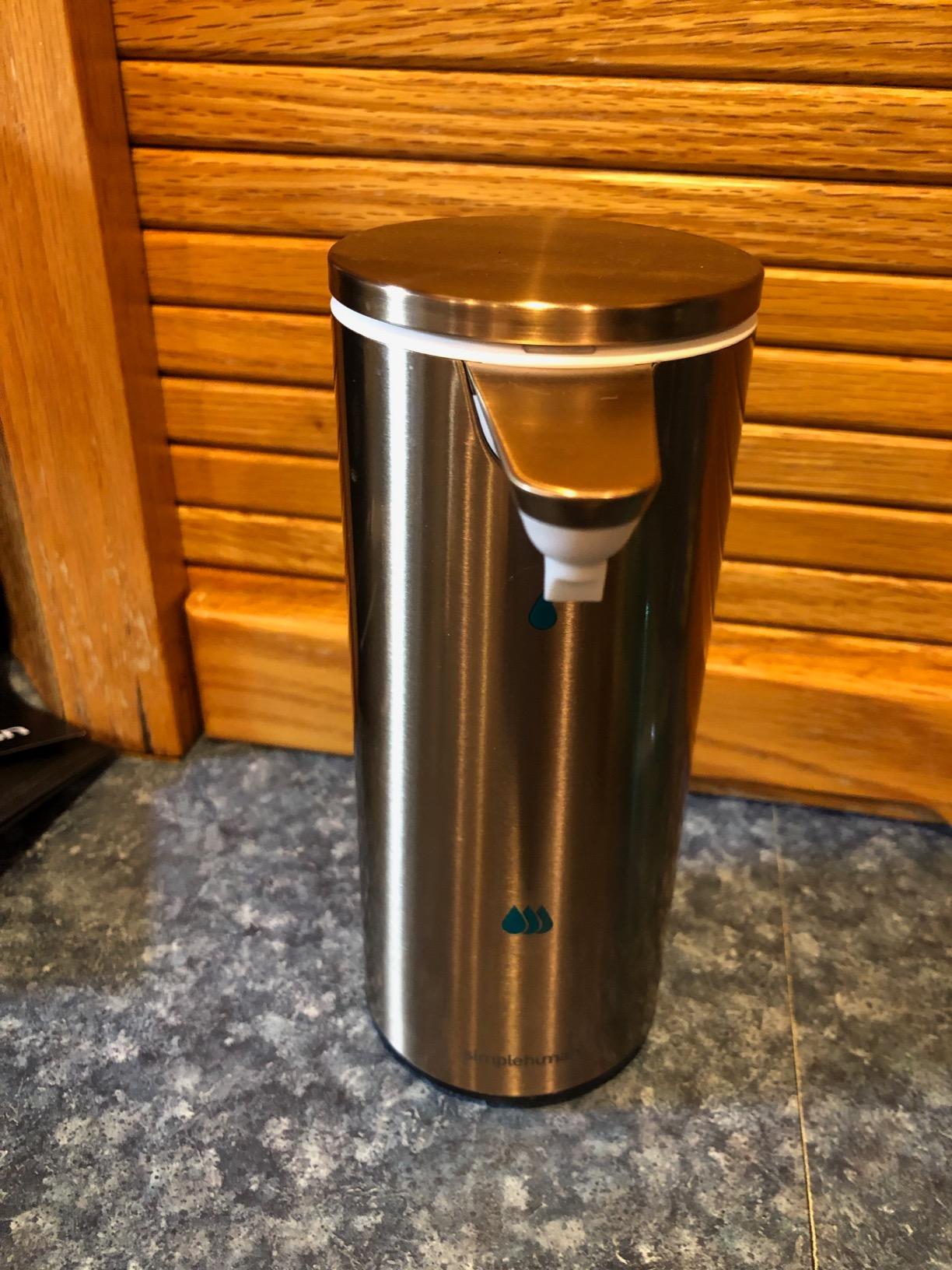 simplehuman 9 oz. Touch-Free Rechargeable Sensor Liquid Soap Pump Dispenser, Brushed Stainless Steel - Customer Photo 1