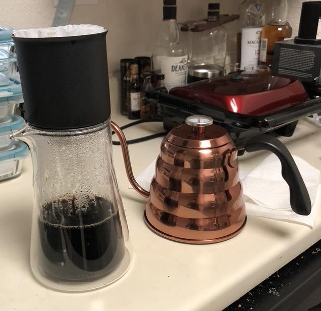 Fellow Stagg Pour-Over Dripper & Double Wall Glass Carafe Kit 20 oz [XF], Stainless Steel, Includes 20 Coffee Brewing Papers - Customer Photo 1