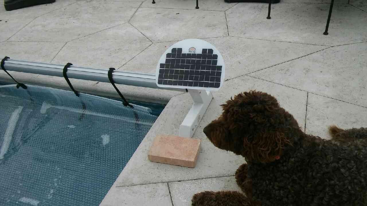 Automatic Motorized Solar Blanket Cover Reel/Roller for Rectangular in-ground Swimming Pools up to 20x40' - Solar Battery Powered, Click-of-Button Simple Operation - Customer Photo 1