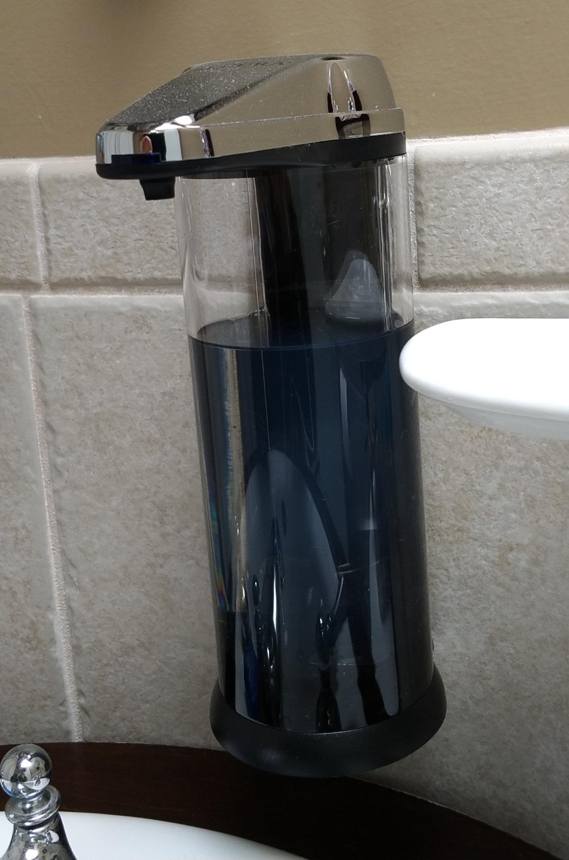 Secura 17oz Automatic Liquid Soap Dispenser, Touchless Battery Operated Hand Soap Dispenser with Adjustable Soap Dispensing Volume Control Dial, Personal Care Dispenser for Household Use (Chrome) - Customer Photo 1