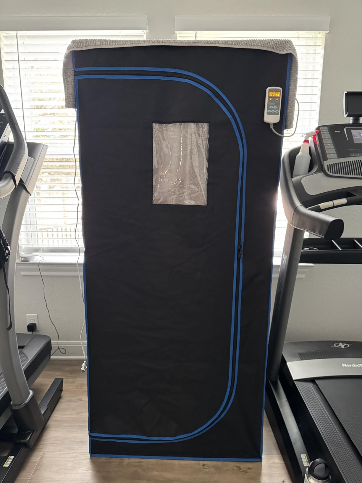 SereneLife Portable Sauna Box for Home, Infrared Sauna Tent with Heated Foot Pad and Folding Chair, Remote Control In-Home Spa, 38