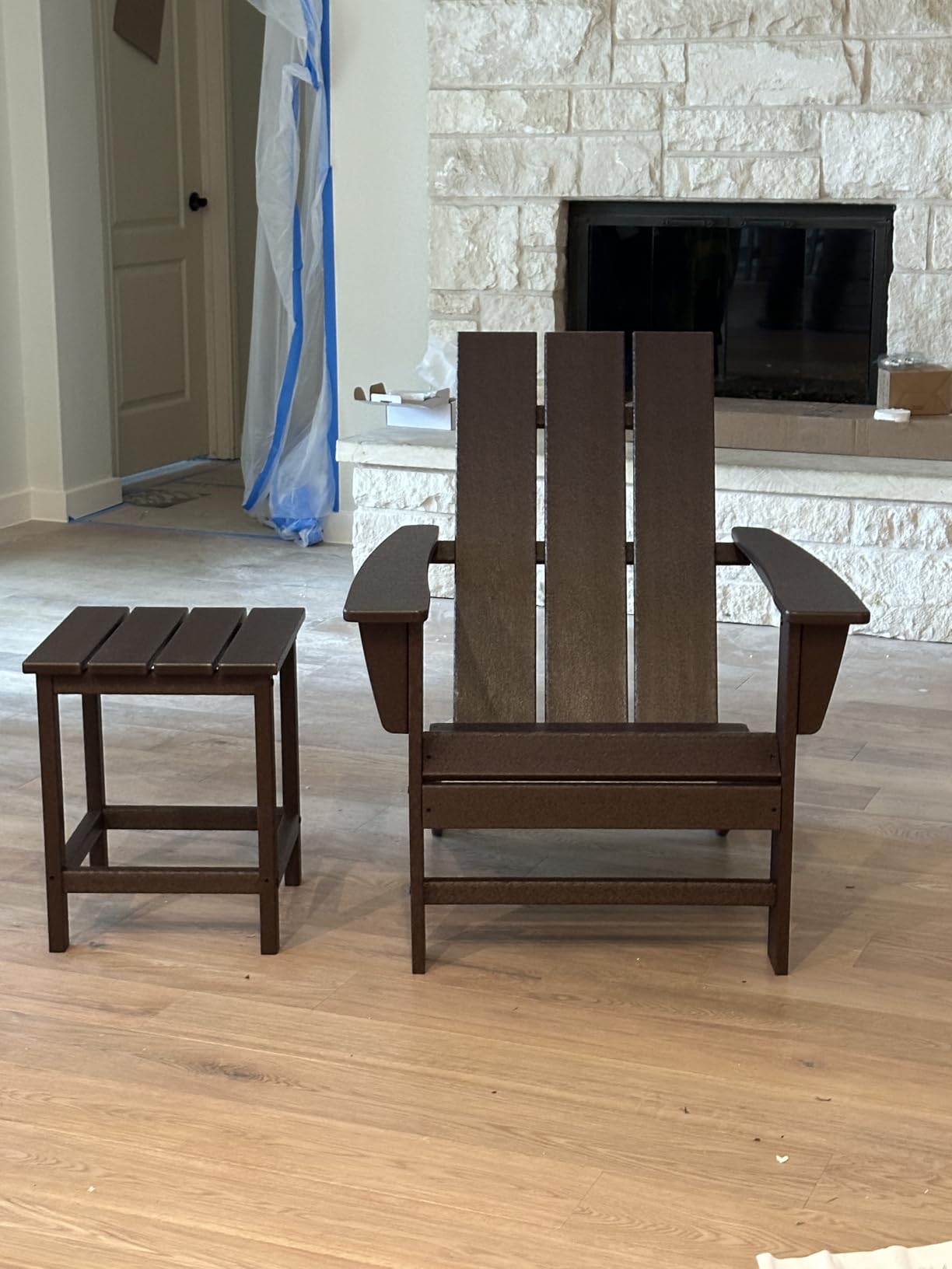 Modern Adirondack Chair - All-Weather Outdoor Lawn Adirondack Chairs - HDPE, Fade-Resistant & Durable Outdoor Furniture - For Patio, Deck & Fire Pit Chairs - Black customer photo 1
