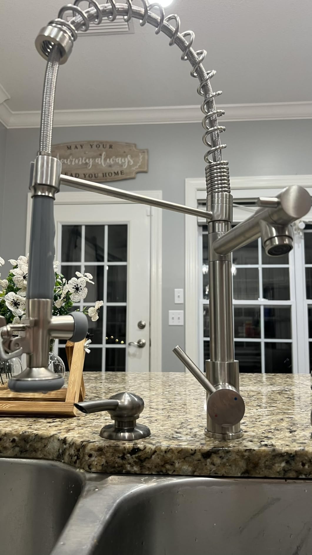 Fapully Commercial Pull Down Kitchen Sink Faucet with Sprayer Brushed Nickel - Customer Photo 1
