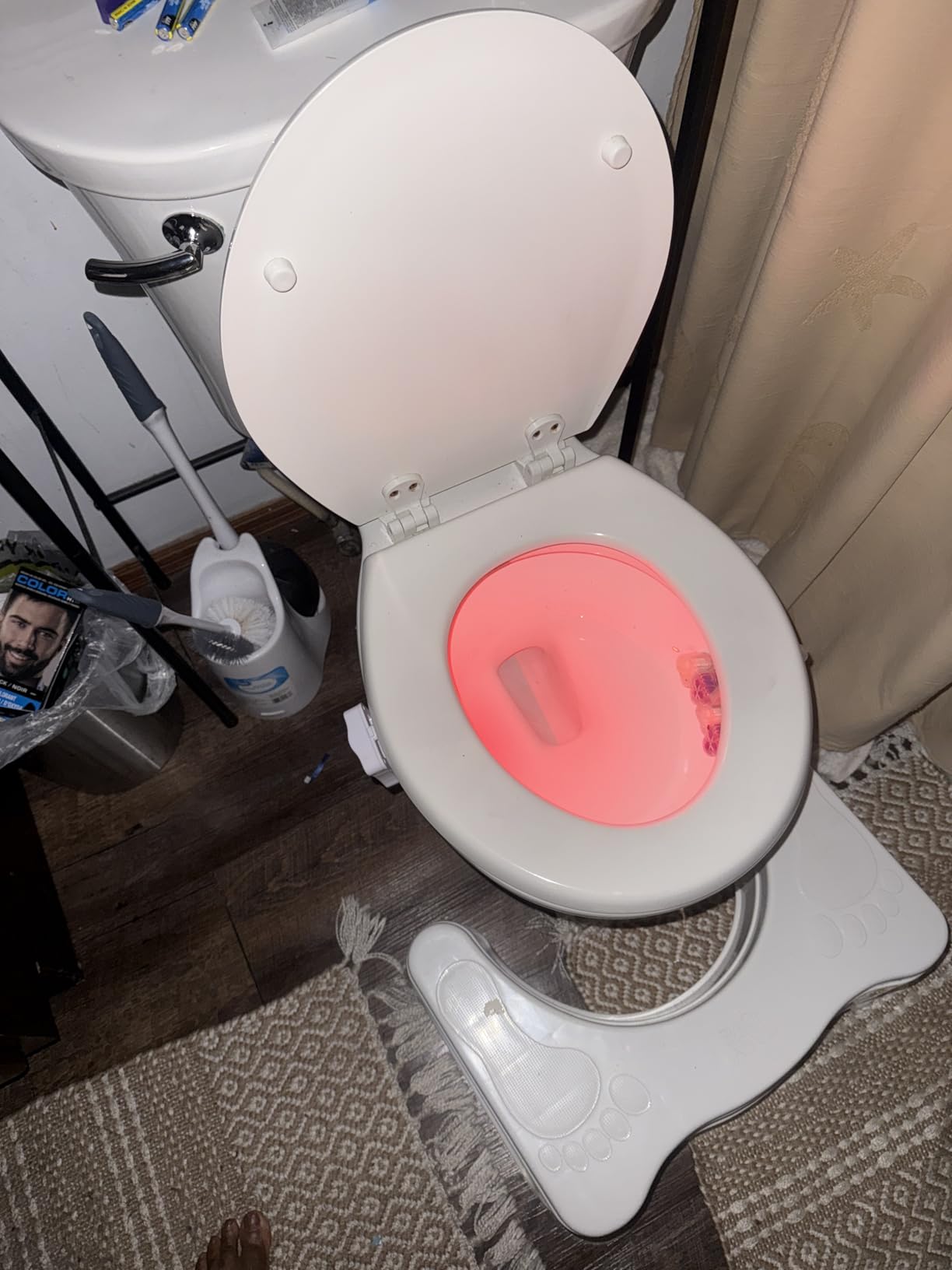 ZEZHOU Original Toilet Night Light 2 Pack, Motion Sensor Activated LED Lamp, Fun 8 Colors Changing Bathroom Nightlight Add on Toilet Bowl Seat - Customer Photo 1