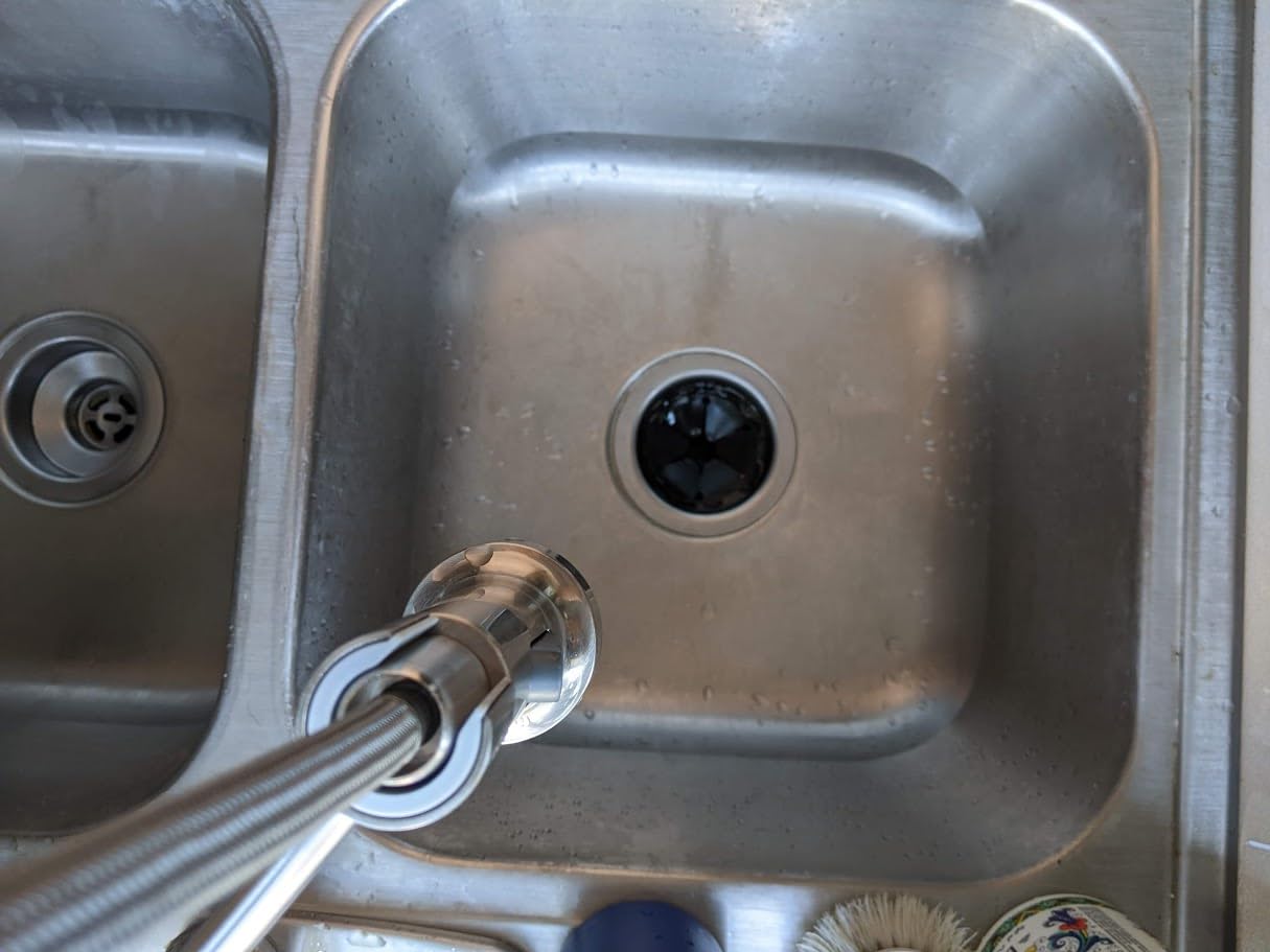OWOFAN Kitchen Faucet with Pull Down Sprayer Brushed Nickel Stainless Steel 1 Handle Pull Out Spring Sink Faucets 1 Hole Or 3 Hole Dual Function for Farmhouse Camper Laundry Utility Rv Wet Bar - Customer Photo 1