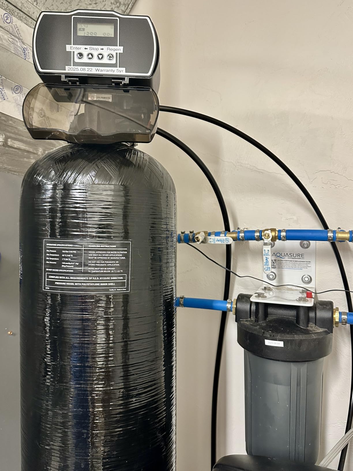 Aquasure Harmony Series 48,000 Grains Whole House Water Softener w/High Efficiency Digital Metered Control Head (48,000 Grains) - Customer Photo 1