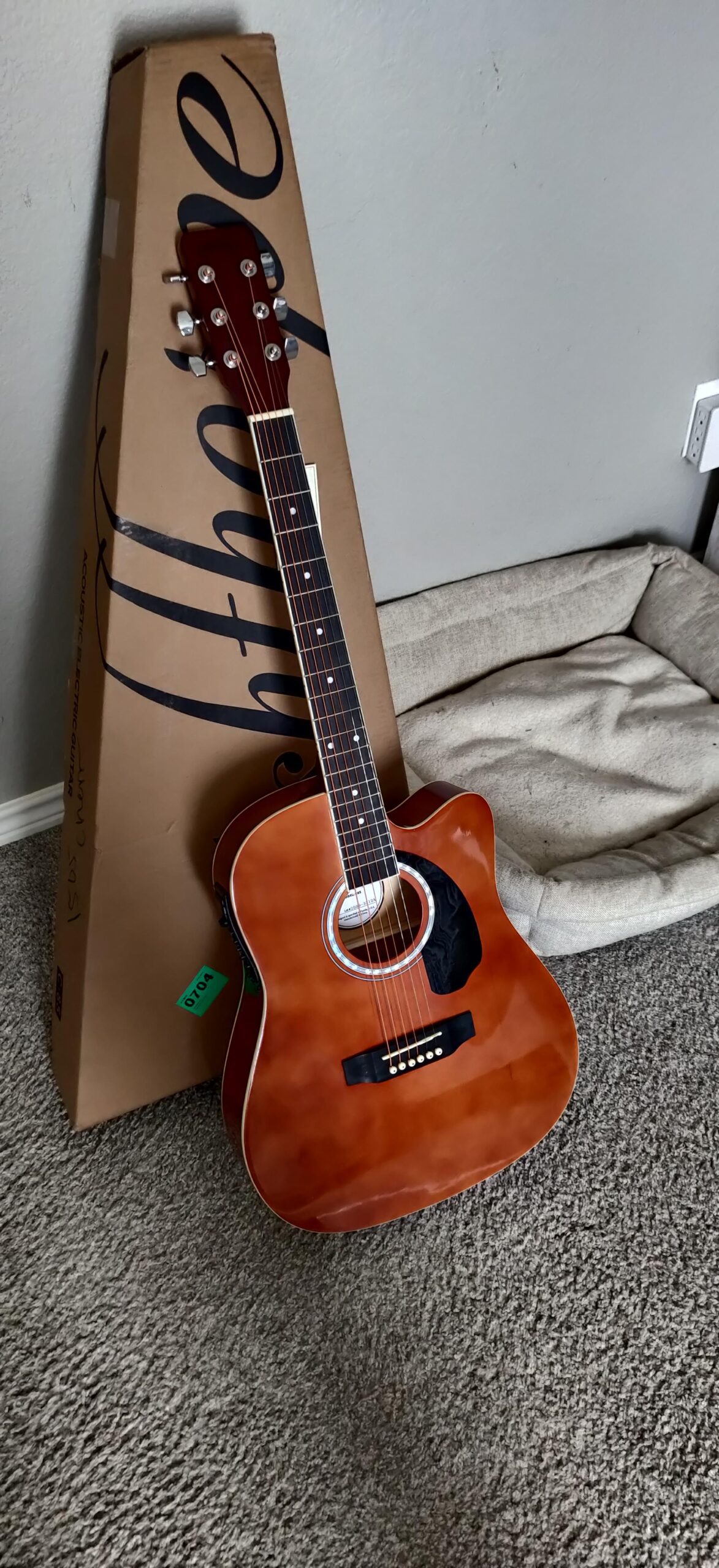 Ashthorpe Full-Size Cutaway Thinline Acoustic-Electric Guitar Package - Premium Tonewoods - Black - Customer Photo 1