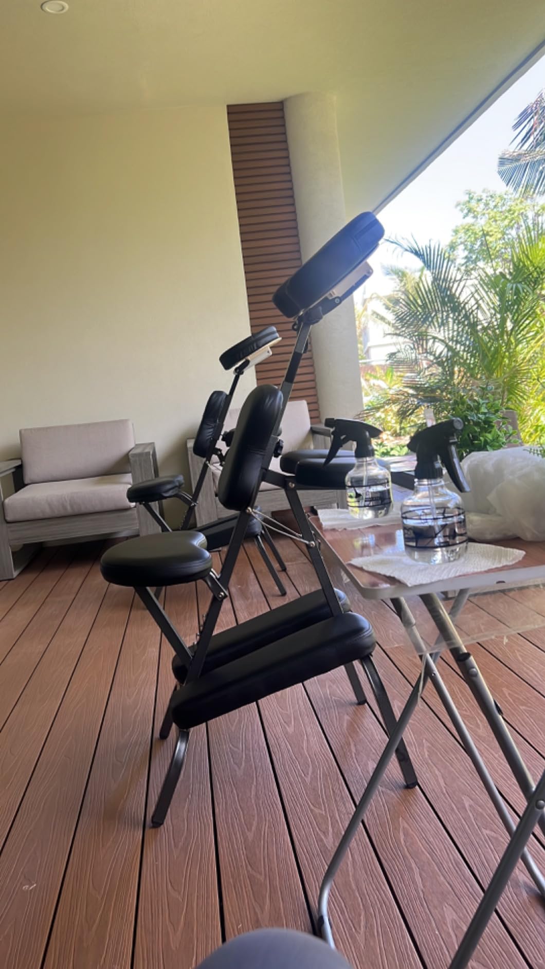 Nova Microdermabrasion Portable Massage Chair Foldable Tattoo Therapy Chair 4 Inches Thickness Sponge Face Cradle Spa Salon Massage Chair (Black) - Customer Photo 1