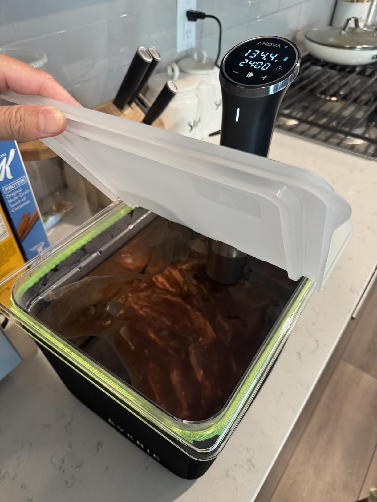 EVERIE Sous Vide Container 12 Quart EVC-12 with Collapsible Hinged Lid Compatible with Anova Nano or AN500-US00 or Anova Pro 3.0 or Anova Mini, Also Fits Instant Pot - Customer Photo 1