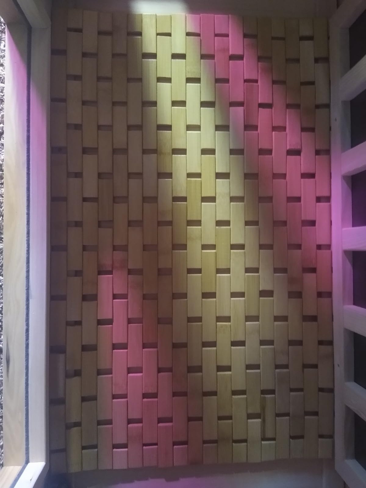 Bamboo Bath Mat - Wooden Bathroom Mat, Foldable Bathmat, Accessory for Sauna Spa Tub Steps and Floors - 24 x 16 x 0.4 Inches [LxWxH] - Customer Photo 1