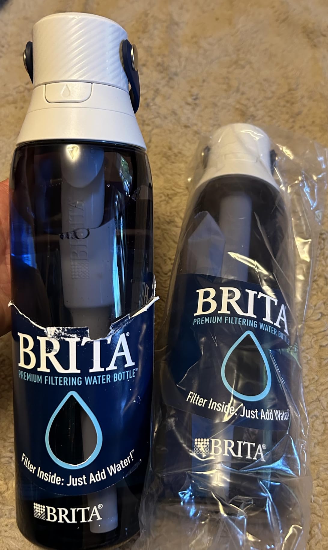 Brita Hard-Sided Plastic Premium Filtering Water Bottle, BPA-Free, Reusable, Replaces 300 Plastic Water Bottles, Filter Lasts 2 Months or 40 Gallons, Includes 1 Filter, Night Sky - 26 oz. - Customer Photo 2