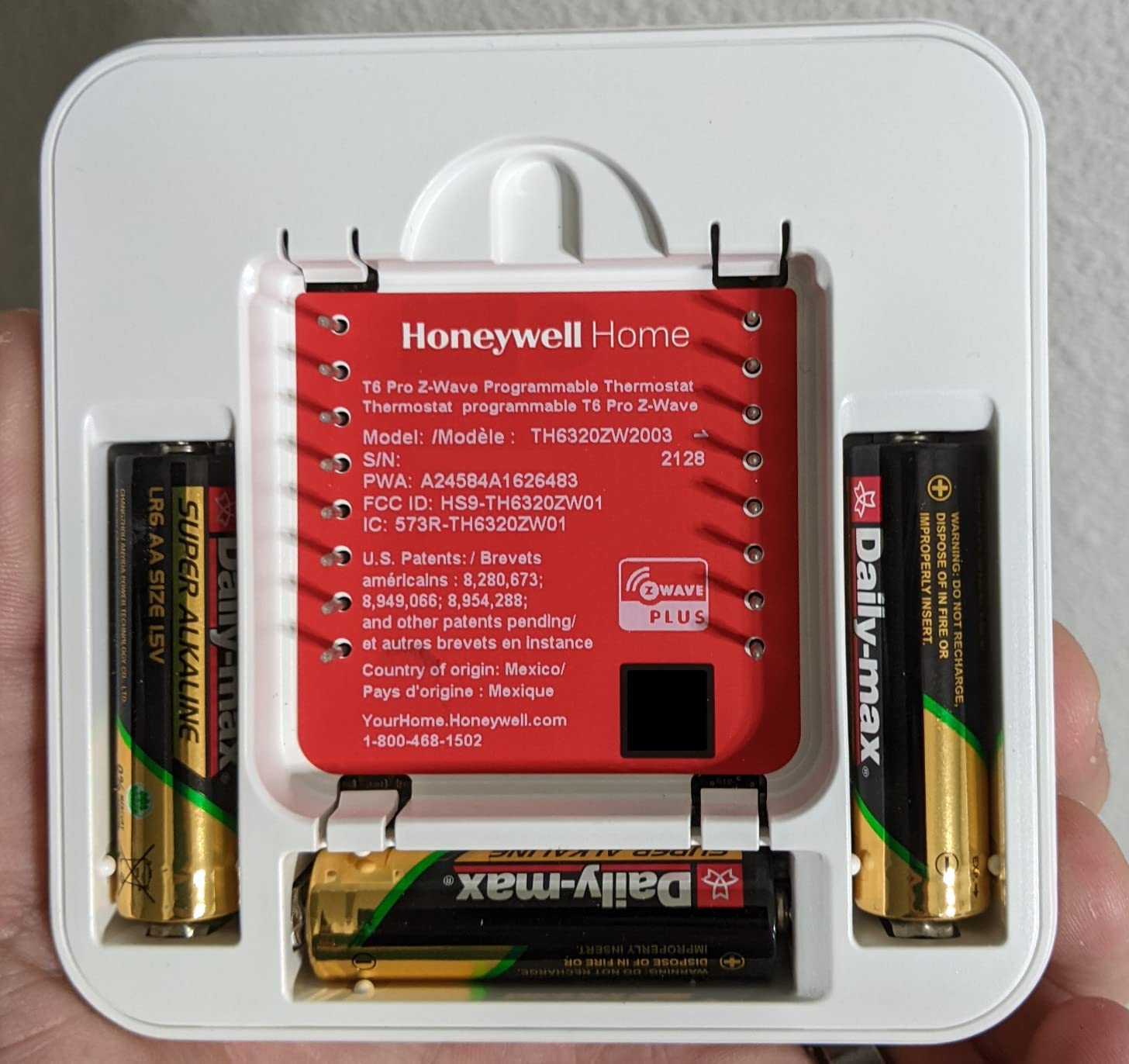 Honeywell TH6320ZW2003 T6 Pro Series Z-Wave Stat Thermostat, Smart Home - Customer Photo 1