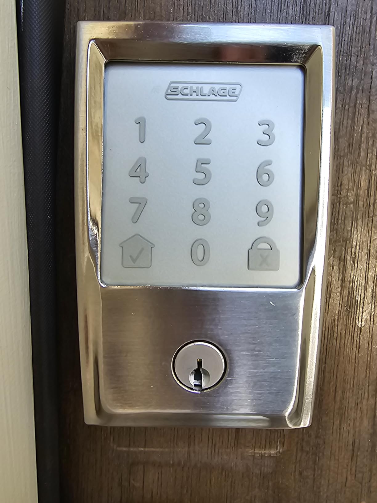 Schlage Encode Smart WiFi Deadbolt Lock for Front Door - Keyless Entry with App or Touchscreen - Works with Alexa, Hey Google, & Airbnb - Create Codes for Guests - Matte Black - Customer Photo 2