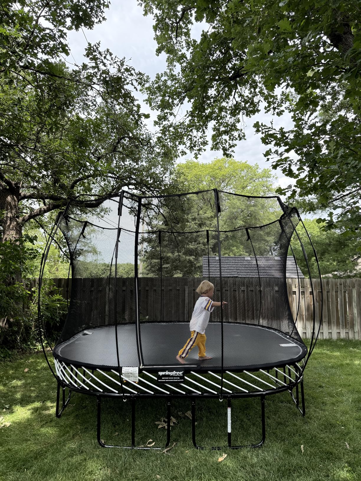 Square Backyard Trampoline with Enclosure & Hidden Frame - Customer Photo 2