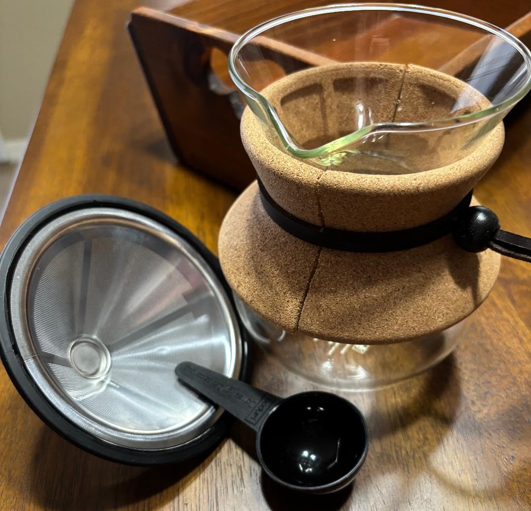 Bodum 34 Oz Pour Over Coffee Maker, High-Heat Borosilicate Glass with Reusable Stainless Steel Filter and Cork Grip - Made in Portugal - Customer Photo 1