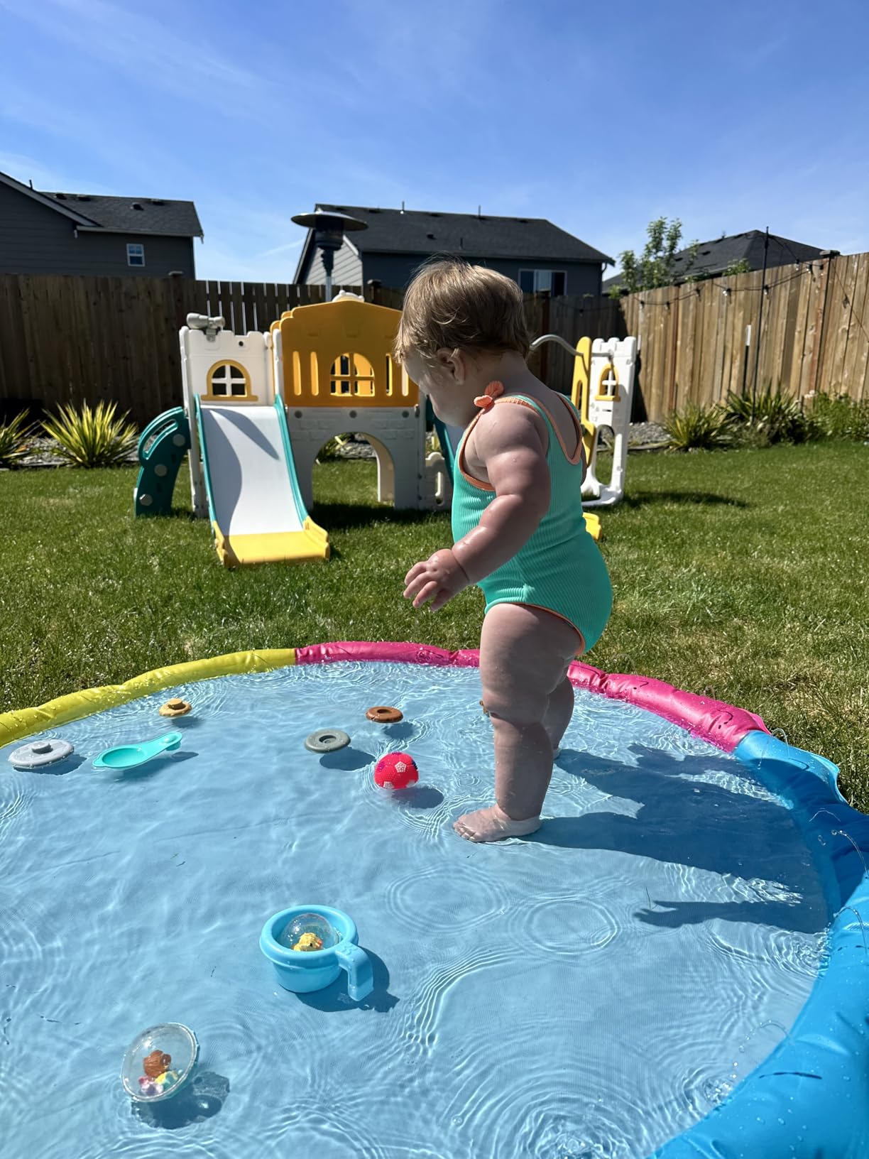Jasonwell Splash Pad Sprinkler/ Play Mat for Kids, Outdoor Water Toys Inflatable for Baby Toddler Boys Girls Children Age 18+ Months, Outside Backyard Dog Pool - Customer Photo 1