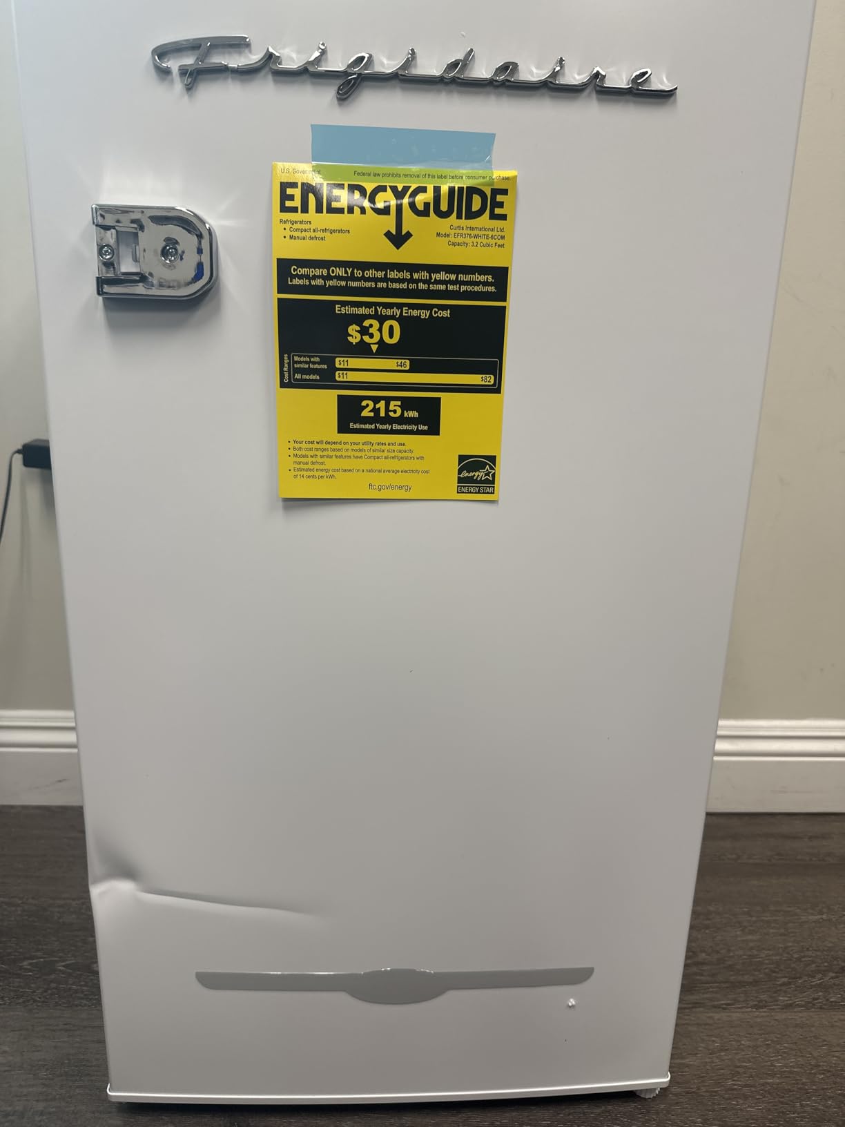 Frigidaire Retro Compact Fridge with Chiller, 3.2 cu ft Countertop Fridge with Built-In Bottle Opener, Compact Refrigerator for Office, Bedroom, Dorm Room or Cabin - 18.7 Frigidaire Retro Compact Fridge with Chiller, 3.2 cu ft Countertop Fridge with Built-In Bottle Opener, Compact Refrigerator for Office, Bedroom, Dorm Room or Cabin - 18.7