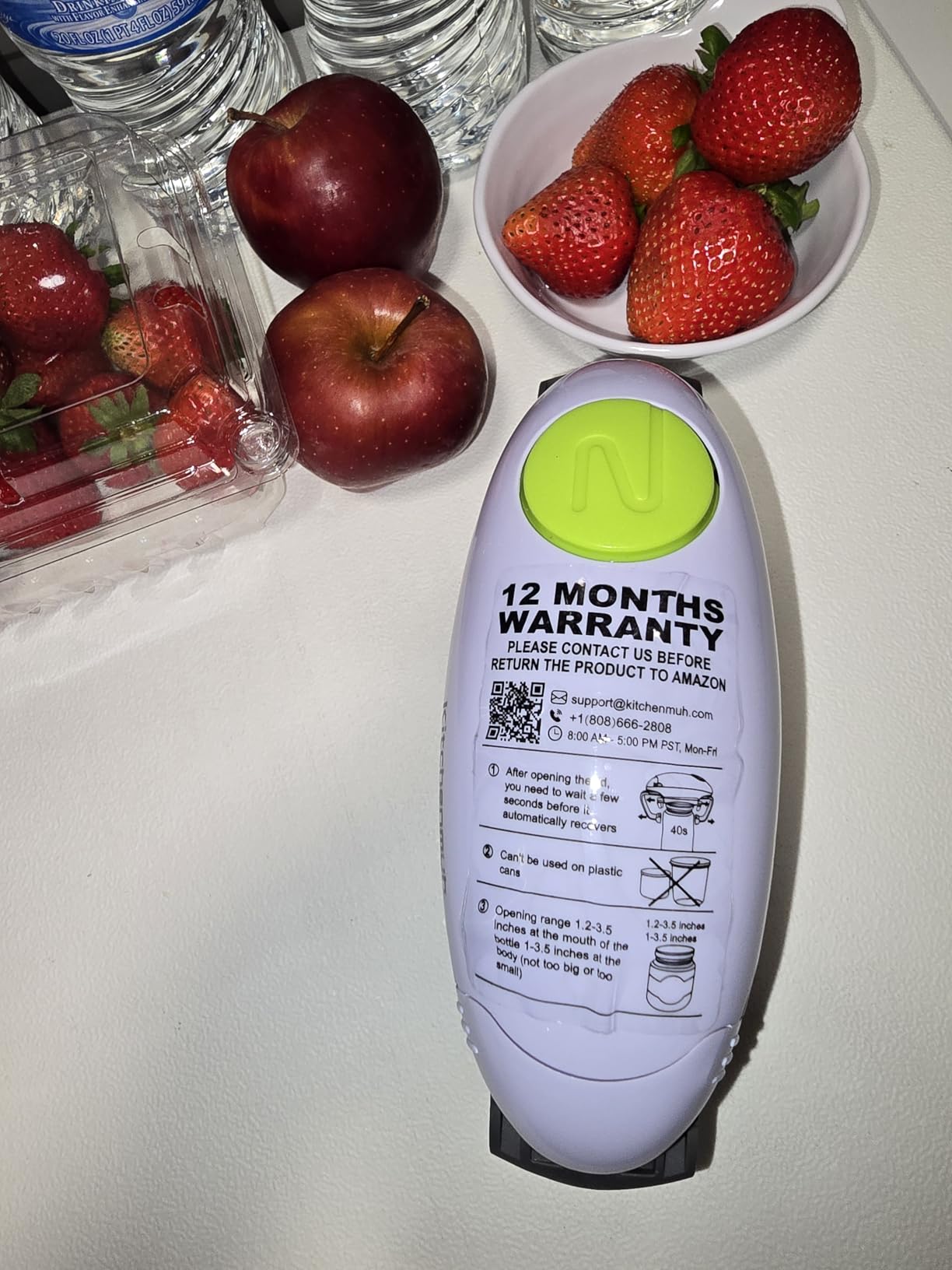 Higher Torque Electric Jar Opener for Seniors with Arthritis Fit Almost Jars Size, Strong Tough Automatic Jar Opener for Weak Hands, Hands Free Battery Operated Bottle Opener for Arthritic Hands White - Customer Photo 1