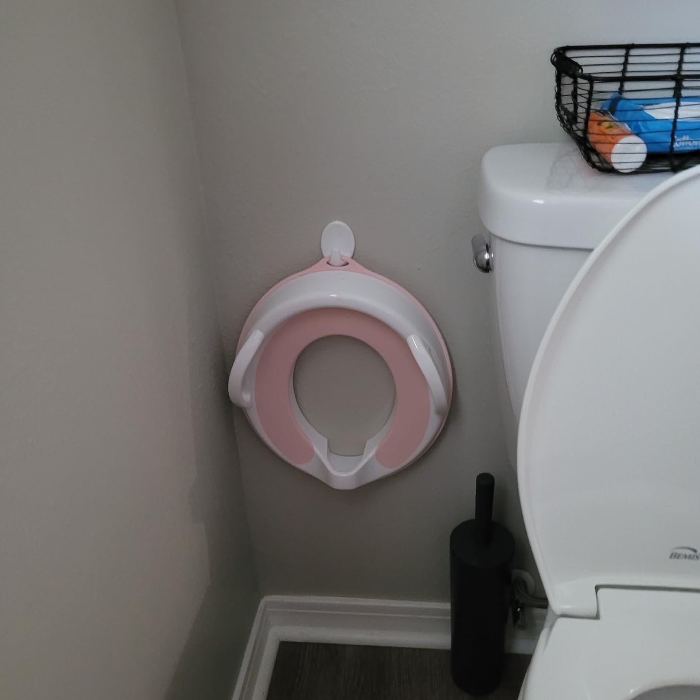 Jool Baby Potty Training Seat for Boys and Girls With Handles, Fits Round & Oval Toilets, Non-Slip with Splash Guard, Includes Free Storage Hook (Aqua) - Customer Photo 1