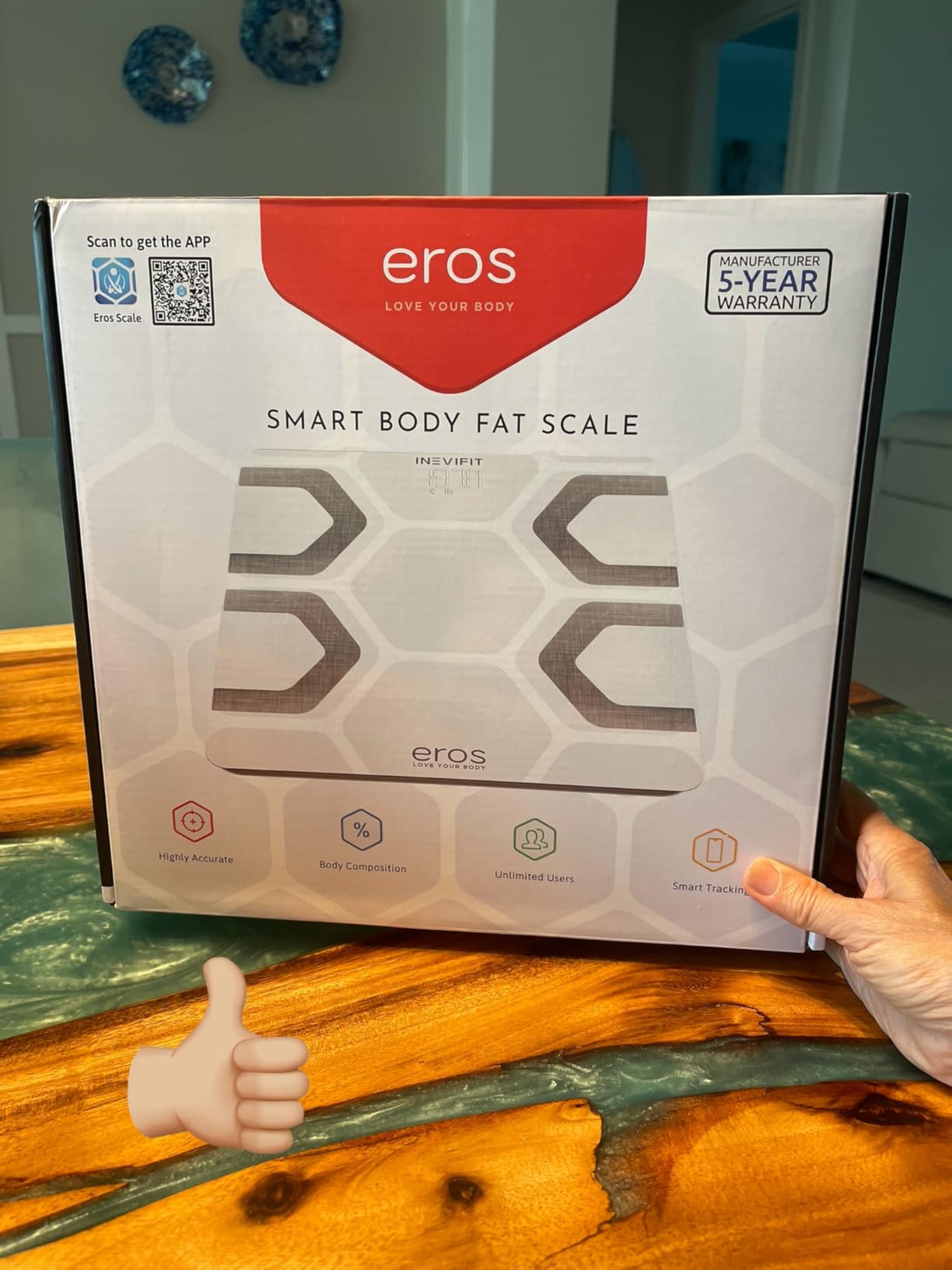 INEVIFIT EROS Bluetooth Body Fat Scale Smart BMI Highly Accurate Digital Bathroom Body Composition Analyzer with Wireless Smartphone APP 400 lbs 11.8 x 11.8 inch (Black) - Customer Photo 1