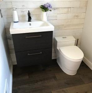WOODBRIDGE T-0018/B-0735 Dual Flush Elongated One Piece Soft Closing Seat, Comfort Height, White T-0018/B0735, Modern Toilet - Customer Photo 1