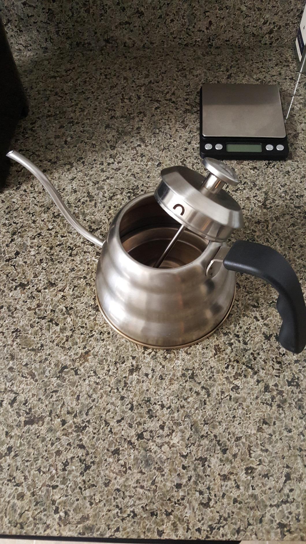 Barista Warrior Pour Over Coffee Kettle with Thermometer – Gooseneck Kettle for Coffee and Tea, Stainless Steel for All Stovetops (Copper Coated, 1.0 Liter, 34 fl oz) - Customer Photo 1