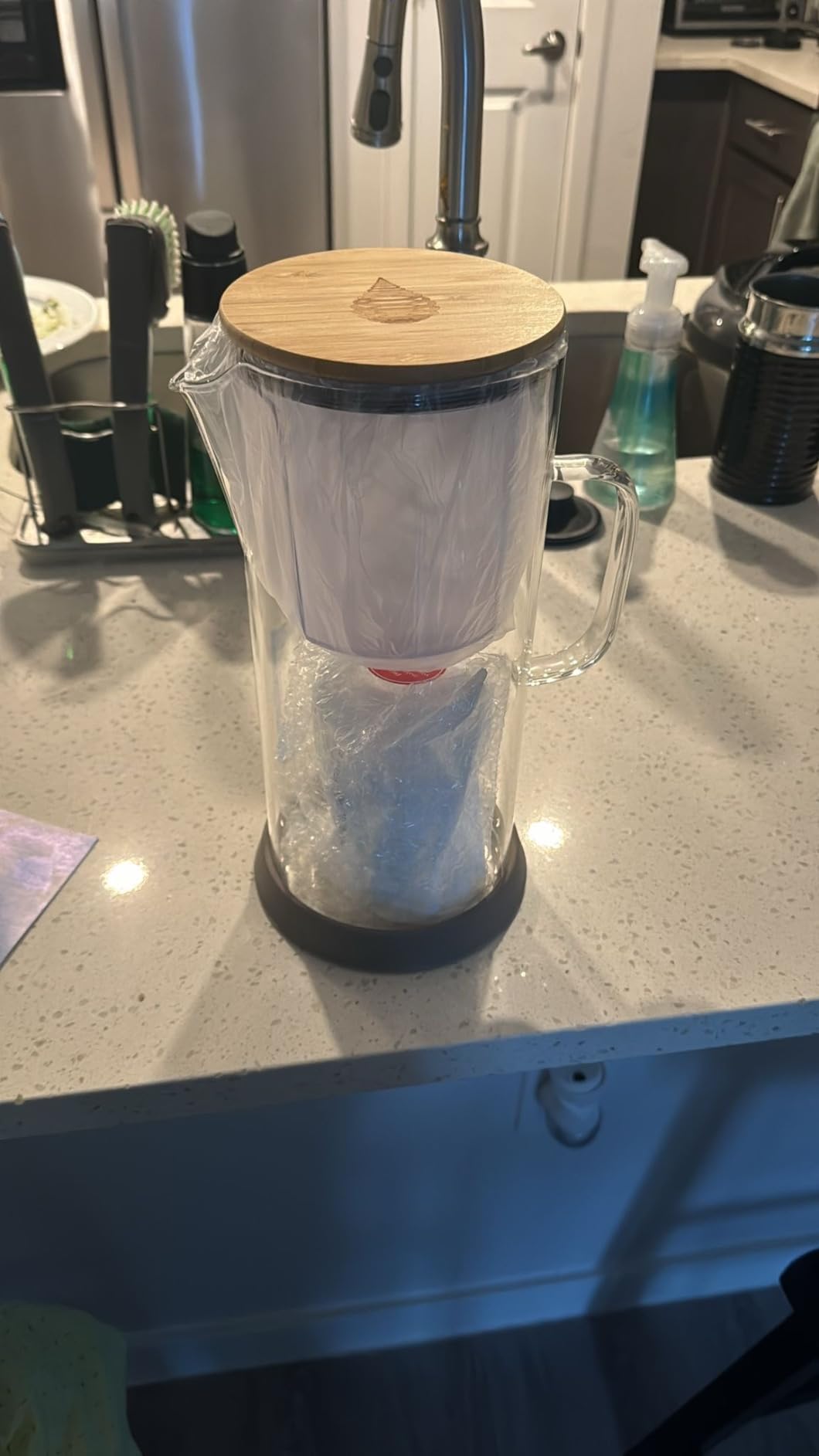 Invigorated Water pH Restore Glass Alkaline Water Pitcher - Long Lasting Water Filter Pitcher with Multi-Stage Filtration System - Glass Water Jug for High pH, Pure Drinking Water - 3.5 L / 118 Oz - Customer Photo 2