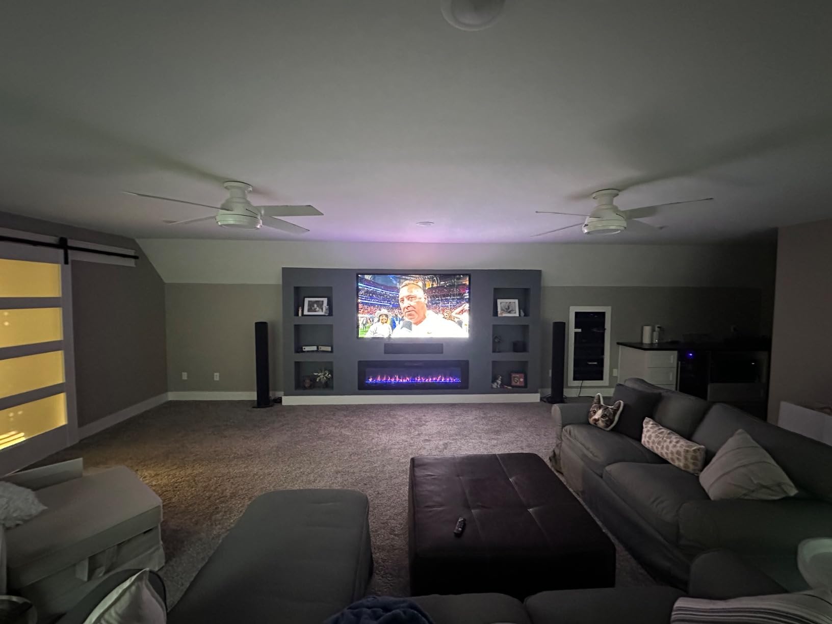 R.W.FLAME Electric Fireplace 50 inch Recessed and Wall Mounted,The Thinnest FireplaceLow Noise, Fit for 2 x 6 Stud, Remote Control with Timer,Touch Screen,Adjustable Flame Colors and Speed - Customer Photo 1