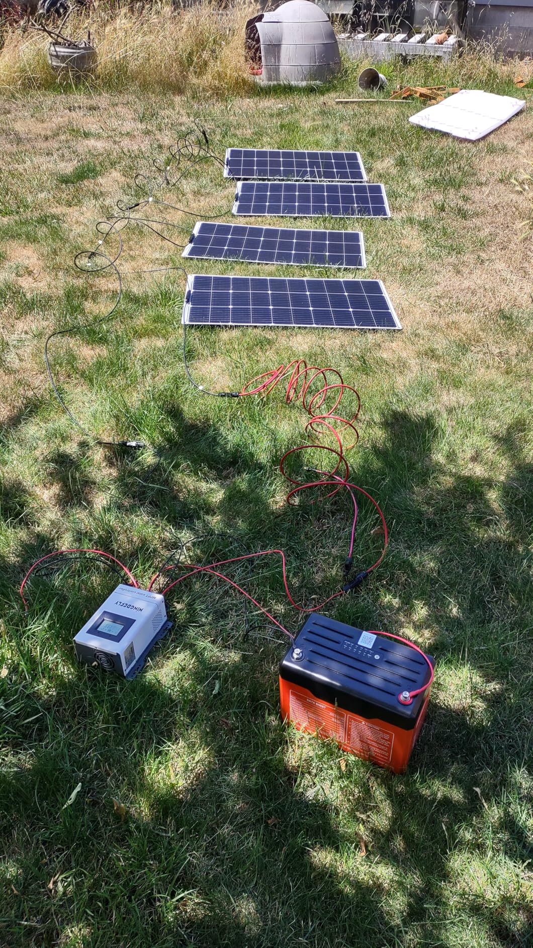 DOKIO 100W 18V Flexible Solar Panel 9BB Monocrystalline for 12V Battery Charging, Semi-Flexible ETFE Lightweight with MC4 for RV Marine Boat Camper Van Trailer Off-Grid Power - Customer Photo 1