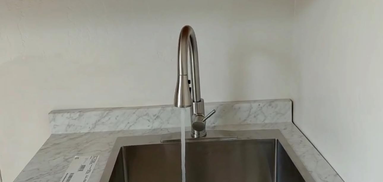 FORIOUS Kitchen Faucets with Pull Down Sprayer, Brushed Nickel, High Arc Single Handle Classic Stainless Steel Sink Faucet 1 or 3 Hole, Suitable for Farmhouse Camper Laundry Rv Bar - Customer Photo 1