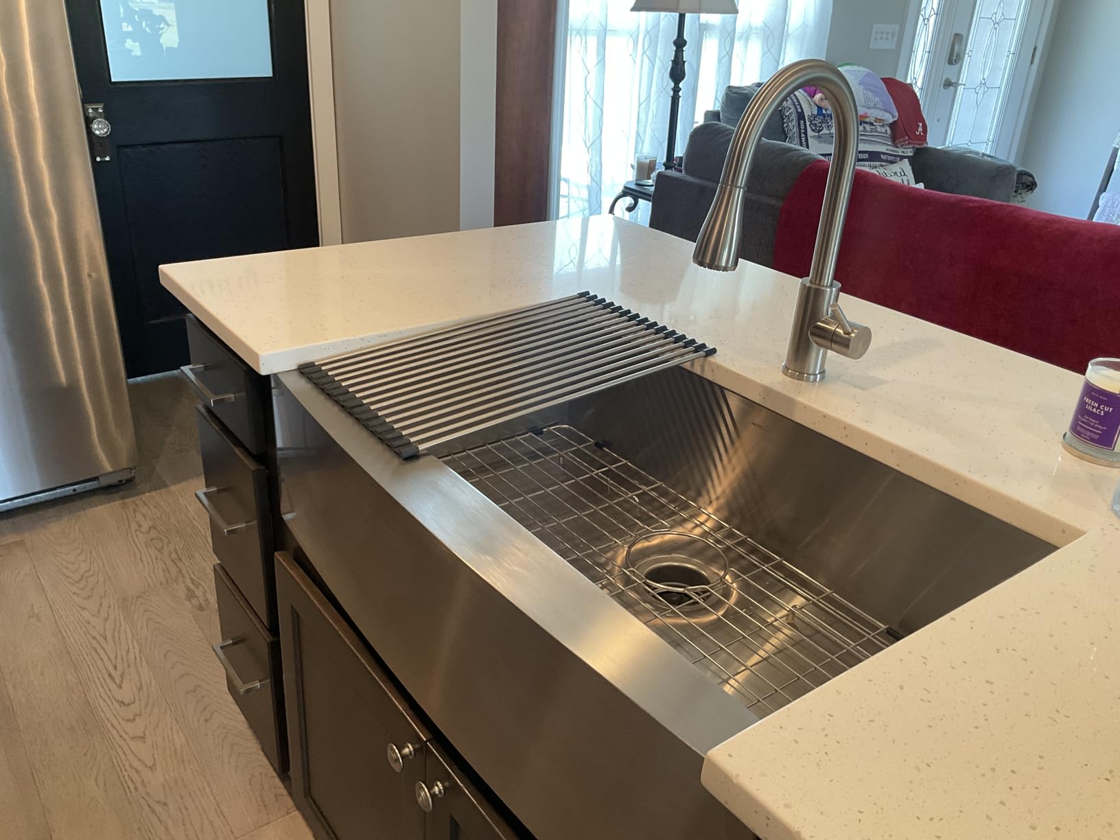FORIOUS Kitchen Faucets with Pull Down Sprayer, Brushed Nickel, High Arc Single Handle Classic Stainless Steel Sink Faucet 1 or 3 Hole, Suitable for Farmhouse Camper Laundry Rv Bar - Customer Photo 2