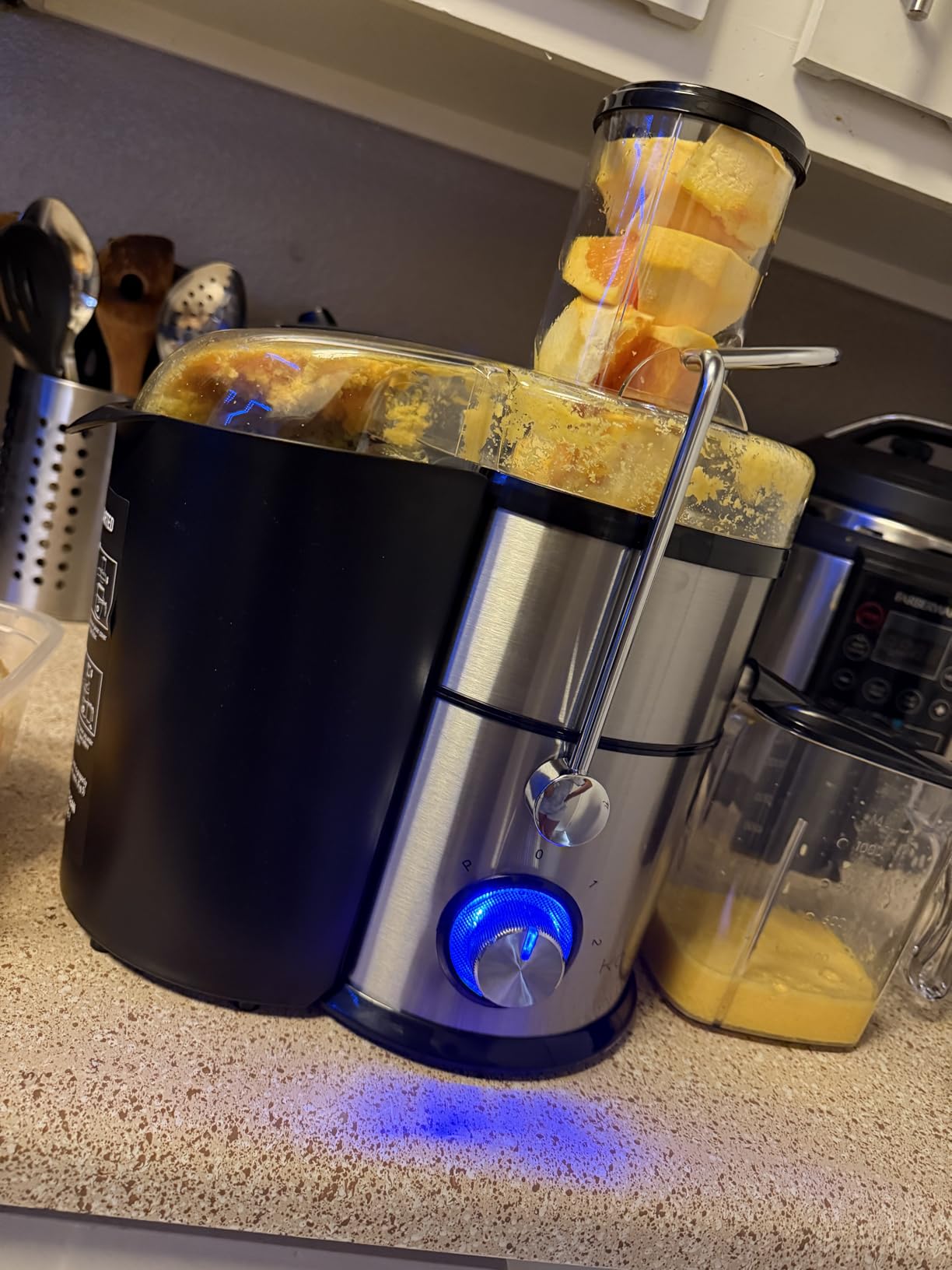 1300W KOIOS Centrifugal Juicer Machines, Juice Extractor with Extra Large 3inch Feed Chute, Full Copper Motor, Titanium-Plated Filter, High Juice Yield, 3 Speeds Mode,Easy to Clean with Brush,BPA-Free - Customer Photo 2