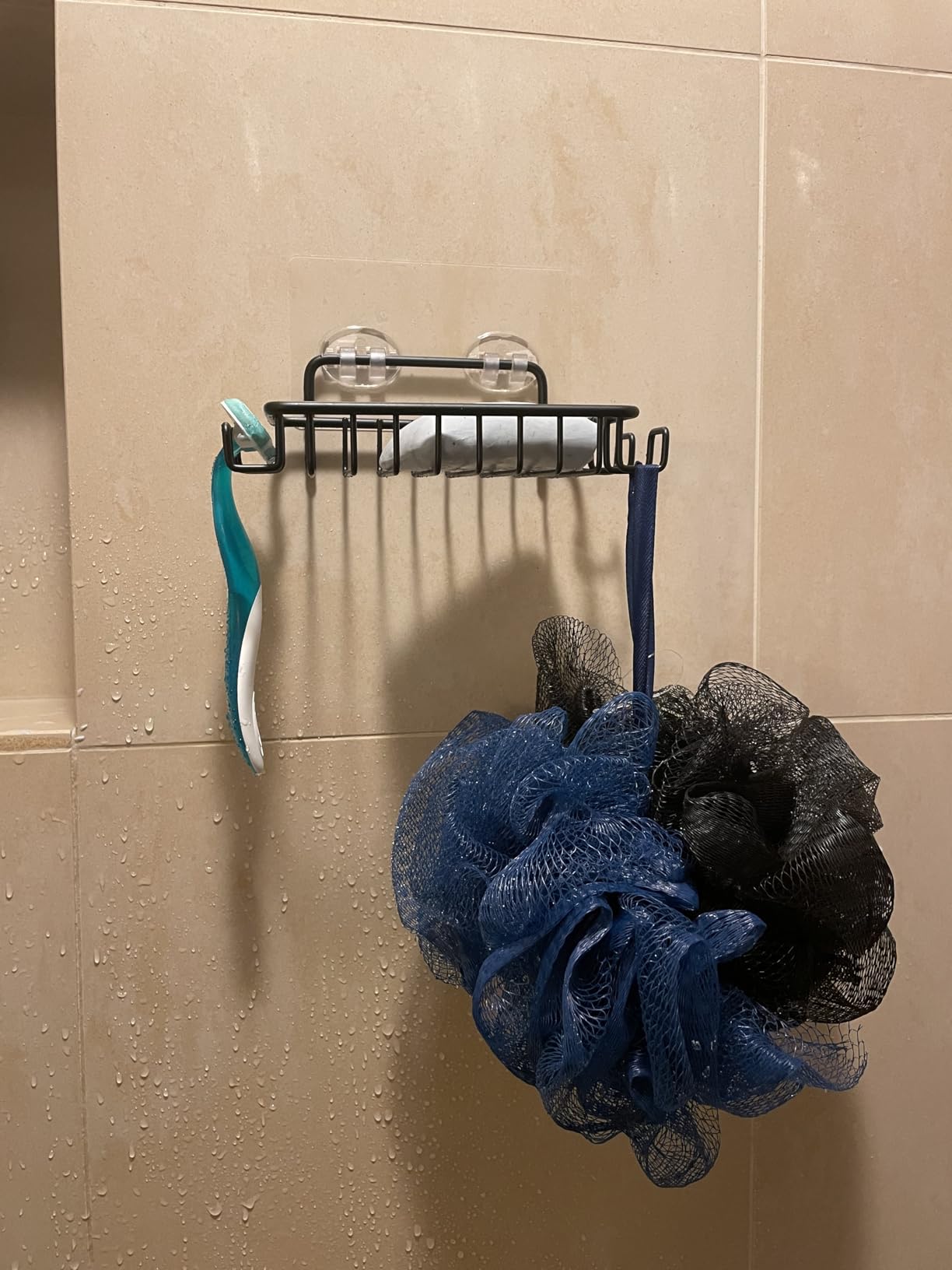Nieifi Bar Soap Holder for Shower Wall with 4 Hooks, Stainless Steel Adhesive Soap Dish for Bathroom, Silver - Customer Photo 1