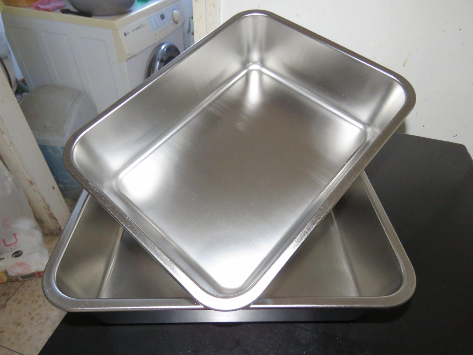 E-far Lasagna Pan Set of 2, Deep Stainless Steel Baking Pans, 12.75 x10 x3.2 Inches Rectangular Metal Roasting Baking Dish Bakeware for Oven, Non-Toxic & Heavy Duty, Dishwasher Safe - Customer Photo 1