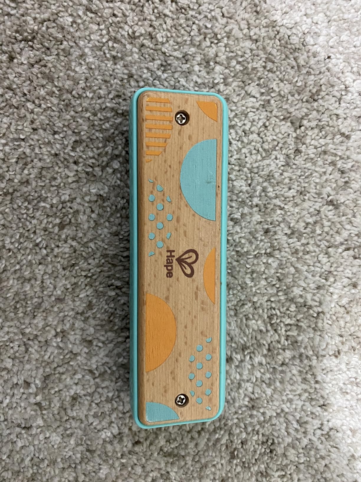 Hape Blues Harmonica | 10 Hole Wooden Musical Instrument Toy for Kids, Blue-Green (E8916) - Customer Photo 1