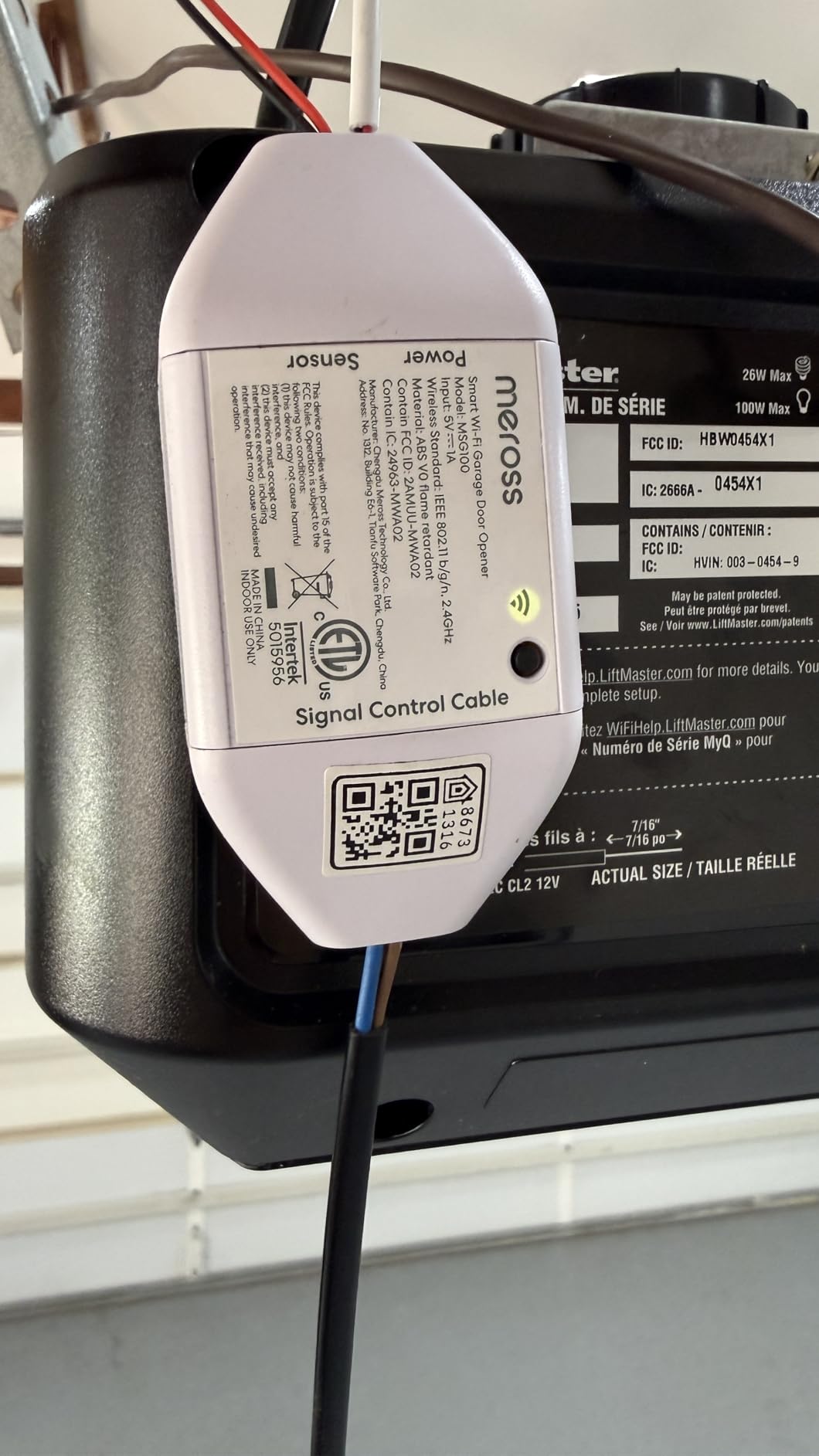 meross Smart Garage Door Opener Remote, Compatible with Apple HomeKit, Amazon Alexa, Google Assistant, CarPlay and SmartThings, No Hub Required - Customer Photo 2