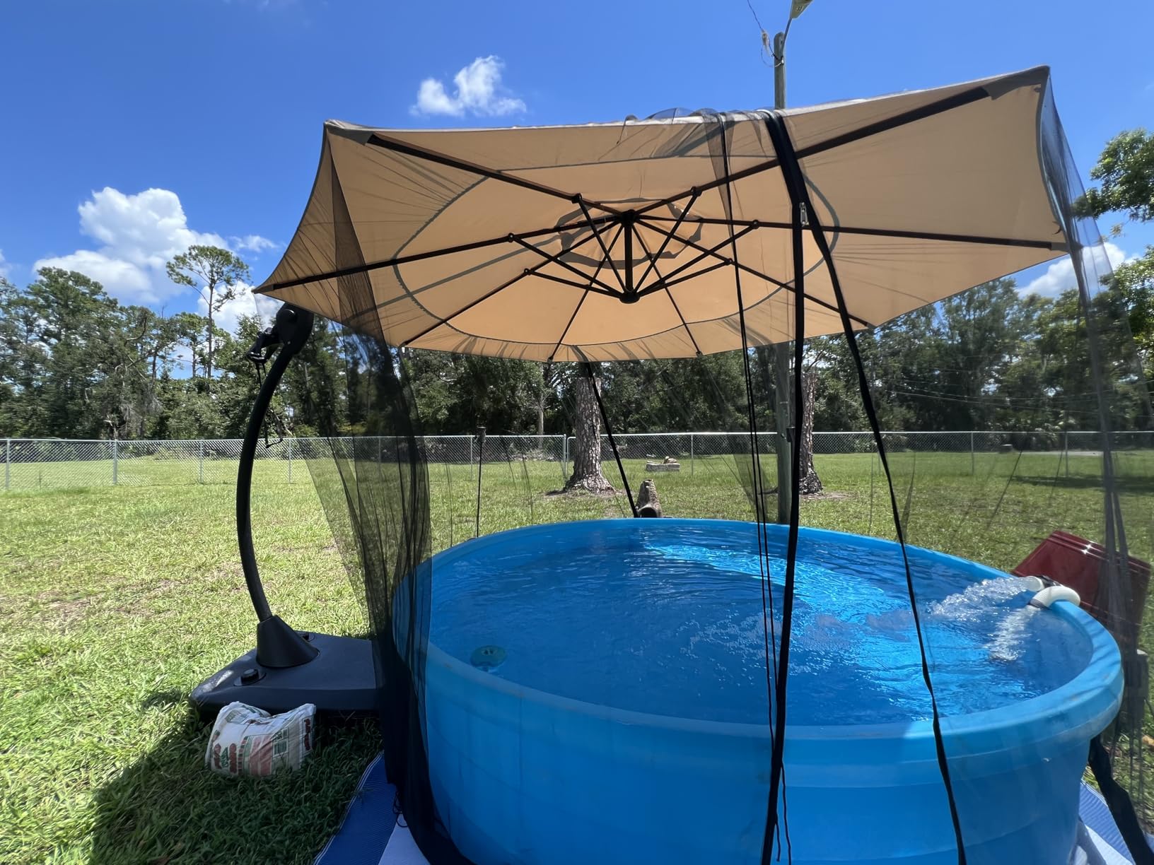 Grand patio 11FT Cantilever Umbrella with Base Outdoor Large Round Aluminum Offset Umbrella for Patio Garden Backyard (Champagne, 11 FT) Customer Review Grand patio 11FT Cantilever Umbrella with Base Outdoor Large Round Aluminum Offset Umbrella for Patio Garden Backyard (Champagne, 11 FT) - Customer Photo 1