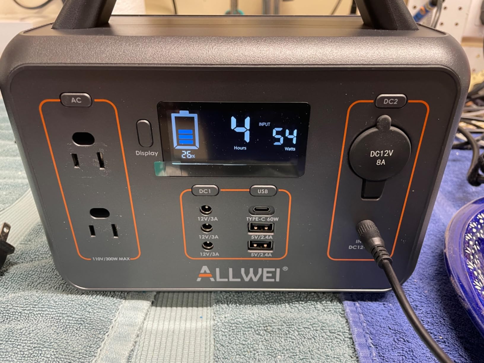 ALLWEI Portable Power Station 300W, 280Wh Solar Generator with 110V Pure Sine Wave AC Outlet, Backup Lithium Battery Generator for CPAP Outdoor RV Camping Emergency Home Use - Customer Photo 2