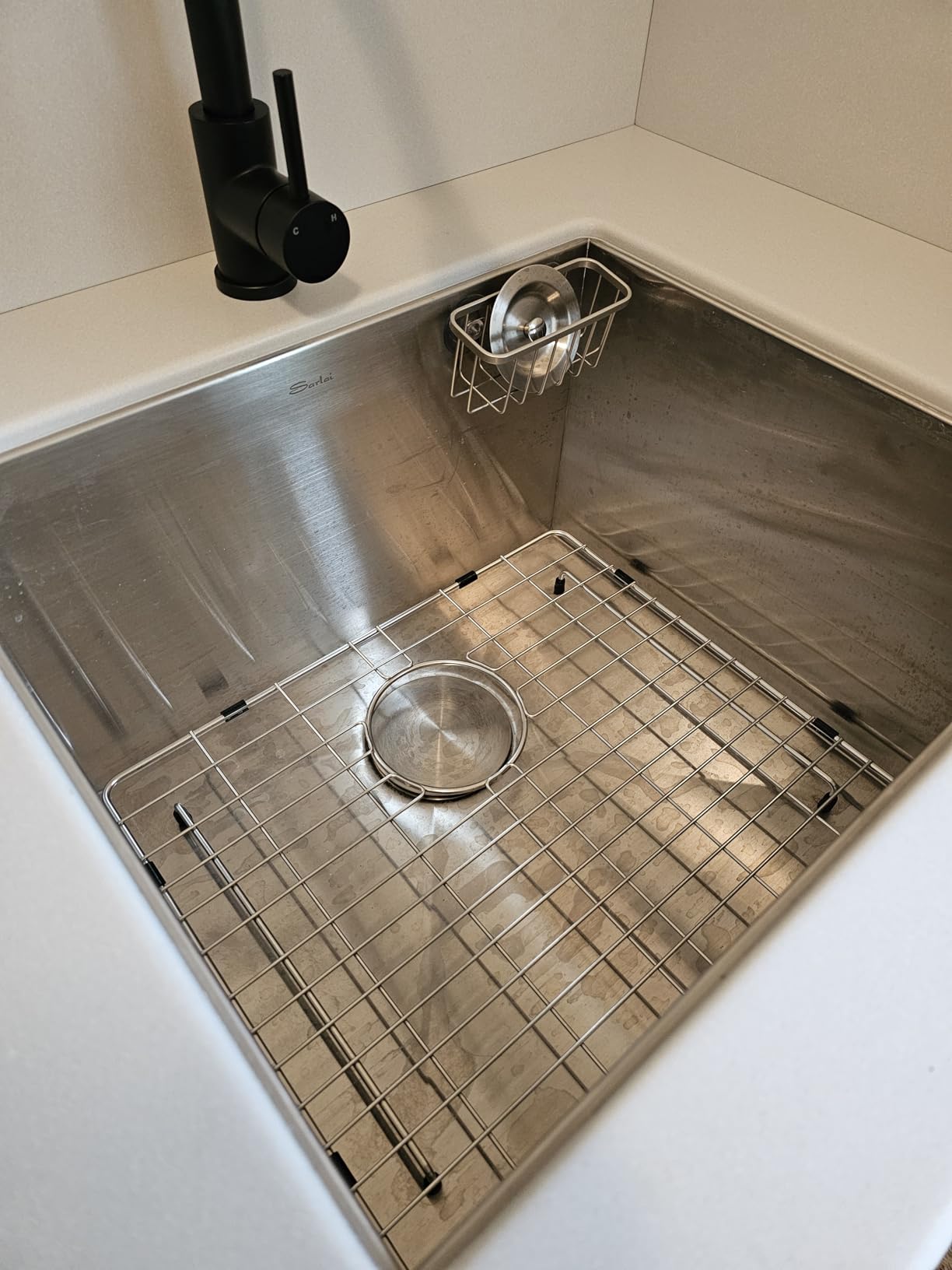Sarlai 33 Inch Undermount Kitchen Sink - 33 x19 Kitchen Sink Undermount Single Bowl Stainless Steel 16 Gauge Under Counter Sink With Accessories Round Corners - Customer Photo 2