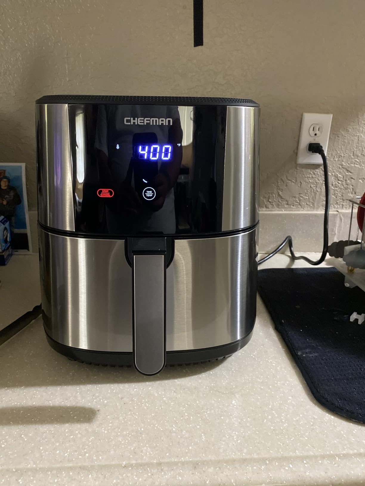 Chefman TurboFry® Touch Air Fryer, XL 8-Qt Family Size, One-Touch Digital Control Presets, French Fries, Chicken, Meat, Fish, Nonstick Dishwasher-Safe Parts, Automatic Shutoff, Stainless Steel - Customer Photo 1