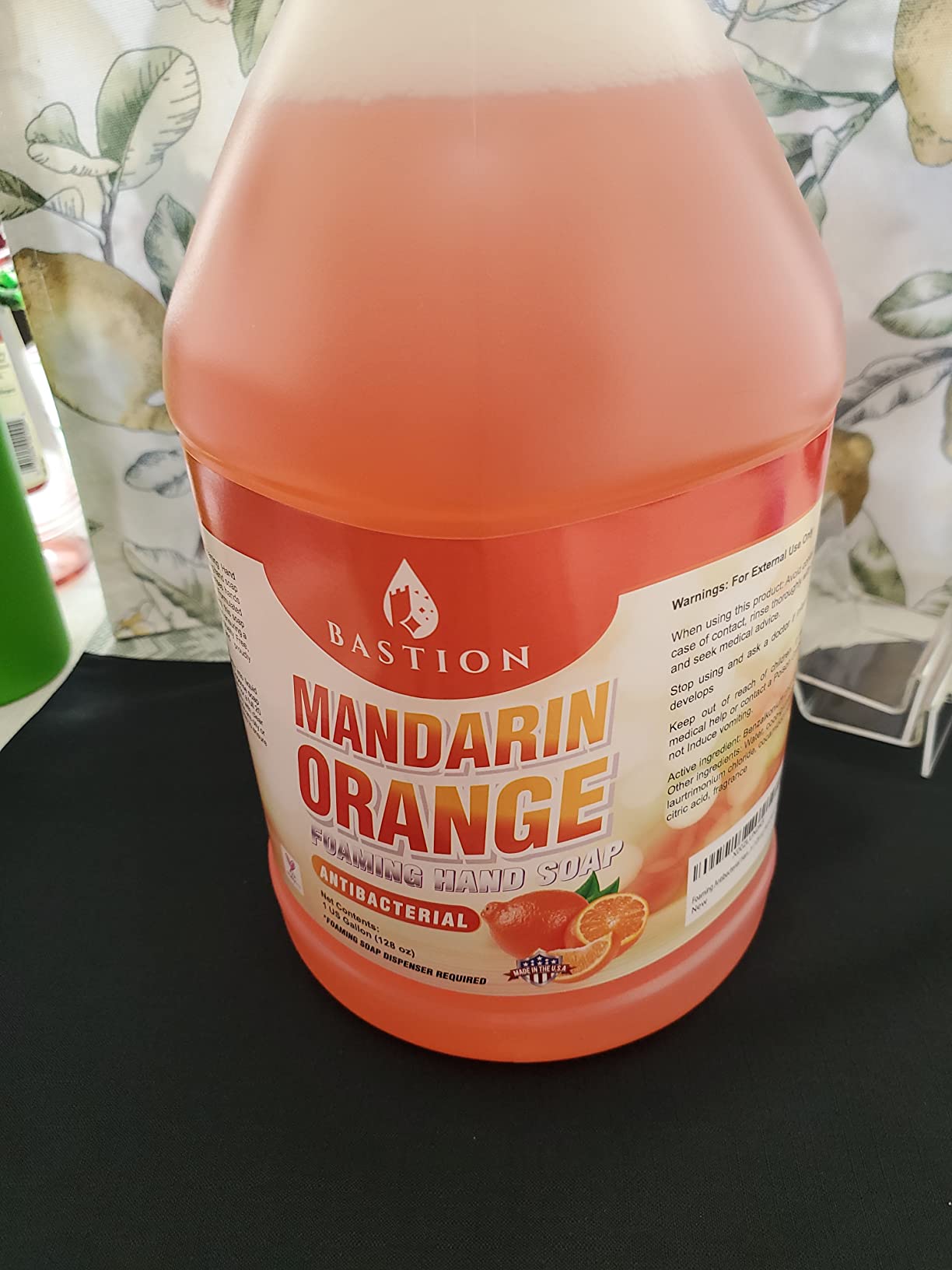 Bastion Foaming Antibacterial Hand Soap: Mandarin Orange Scented Instant Foam Hand Wash Refill 1 Gallon (128 oz) Bulk Jug. Made In The USA - Customer Photo 1
