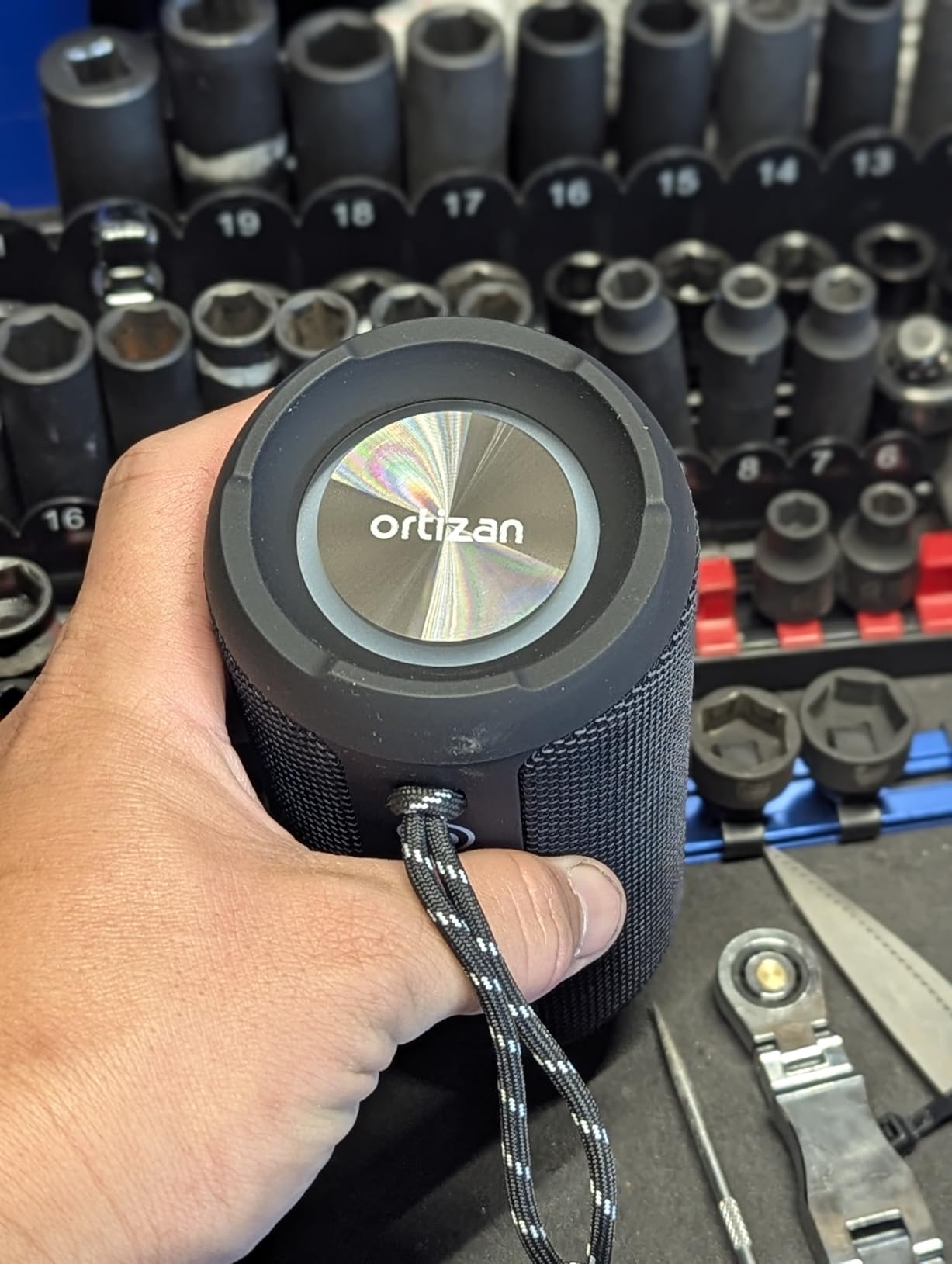 Ortizan Portable Bluetooth Speaker: IPX7 Waterproof, 24W Loud Sound, Deep Bass, Bluetooth 5.3, LED Lights, Wireless Stereo Pairing, 30H Playtime, for Home/Outdoor/Party/Beach, Birthday Gift (Black) - Customer Photo 2