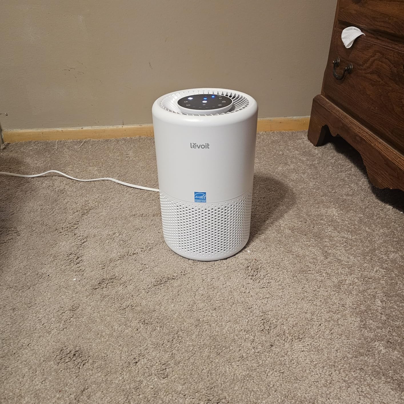 LEVOIT Air Purifier for Home Bedroom Dorm Room, Smart WiFi Alexa Control, AHAM VERIFIDE, 3-in-1 Filter with HEPA Sleep Mode for Allergens, Pollutants, Smoke, Dust, Core 200S-P, White - Customer Photo 2