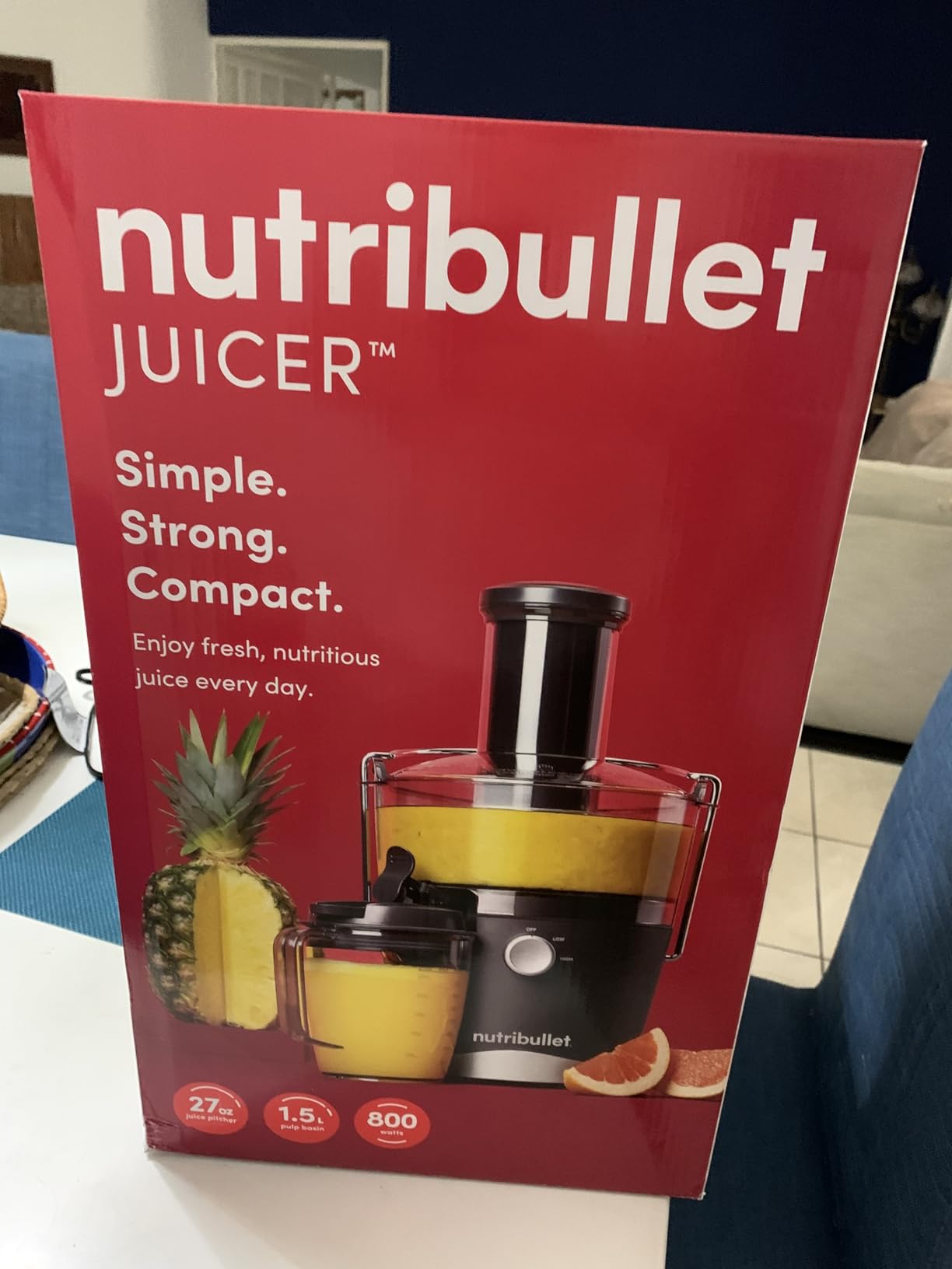 NutriBullet Juicer Centrifugal Juicer Machine for Fruit, Vegetables, and Food Prep, 27 Ounces/1.5 Liters, 800 Watts, Gray NBJ50100 - Customer Photo 2