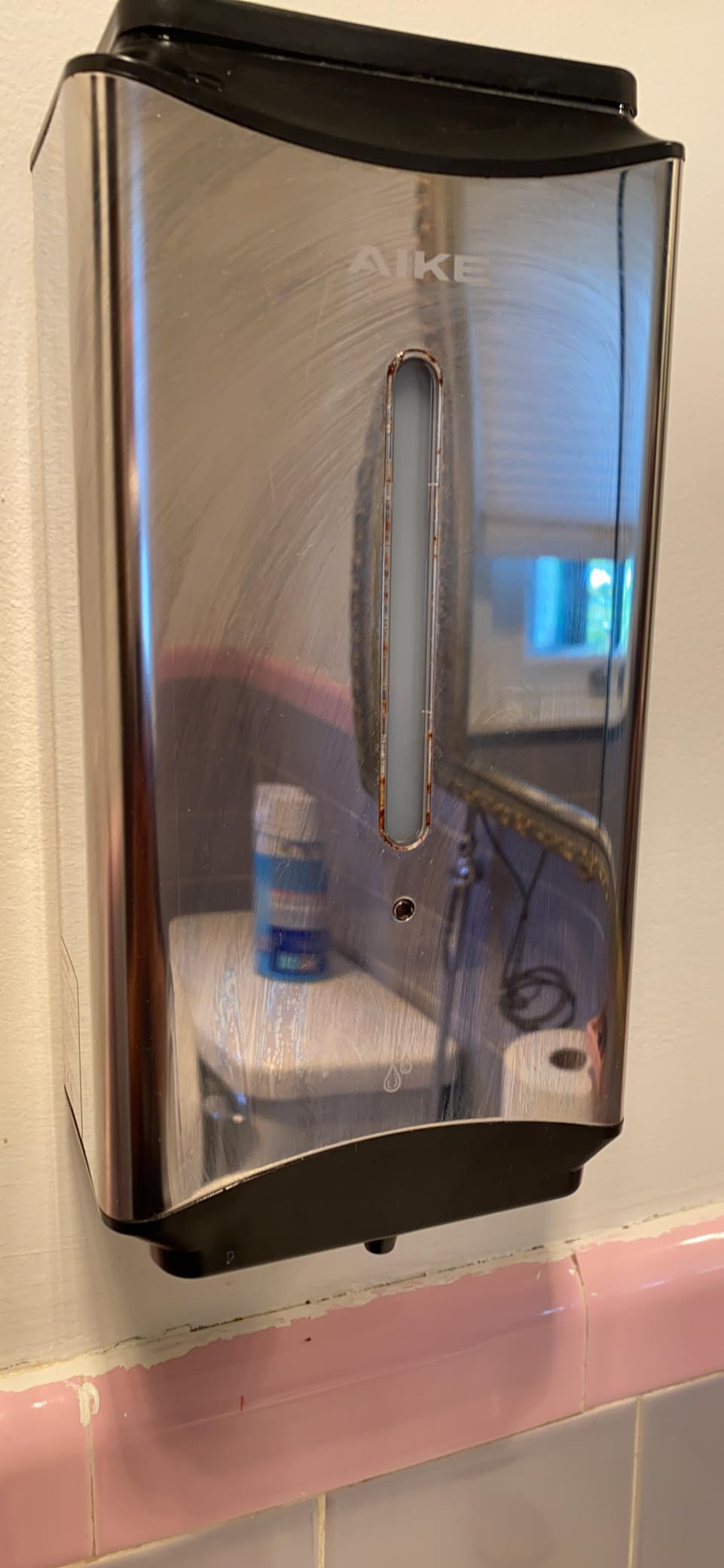 AIKE Automatic Soap Dispenser Commercial Wall Mounted Liquid Dispenser Brushed Stainless Steel Finish 1100ml Large Capacity - Customer Photo 2