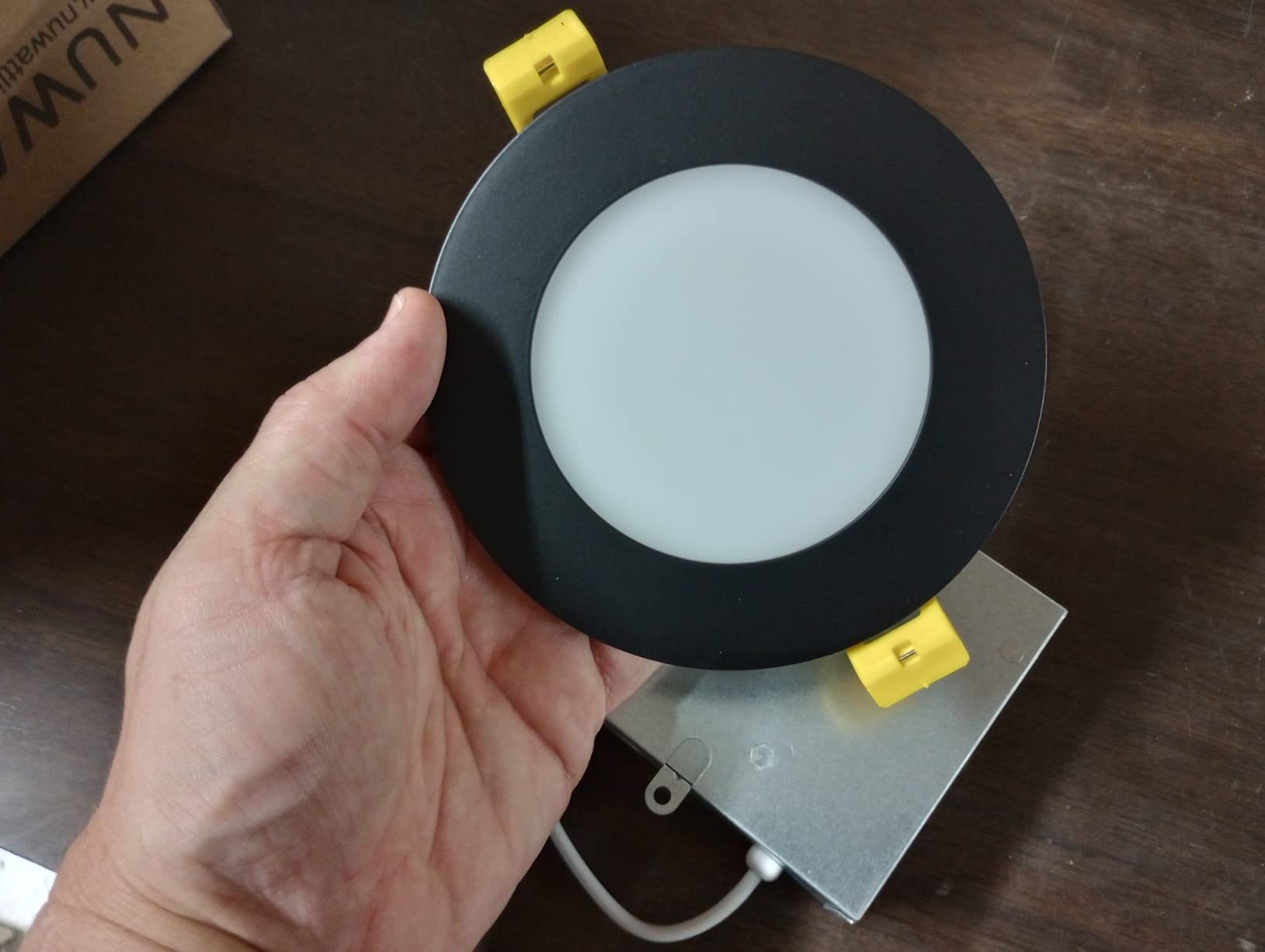 NUWATT 12 Pack, 4 Inch Recessed Lighting LED, Selectable CCT 2700K/3000K/3500K/4000K/5000K, 630LM, 9W, IC Rated, Dimmable, Canless Lights with Junction Box, ETL and Energy Star Certified, Black Trim - Customer Photo 1