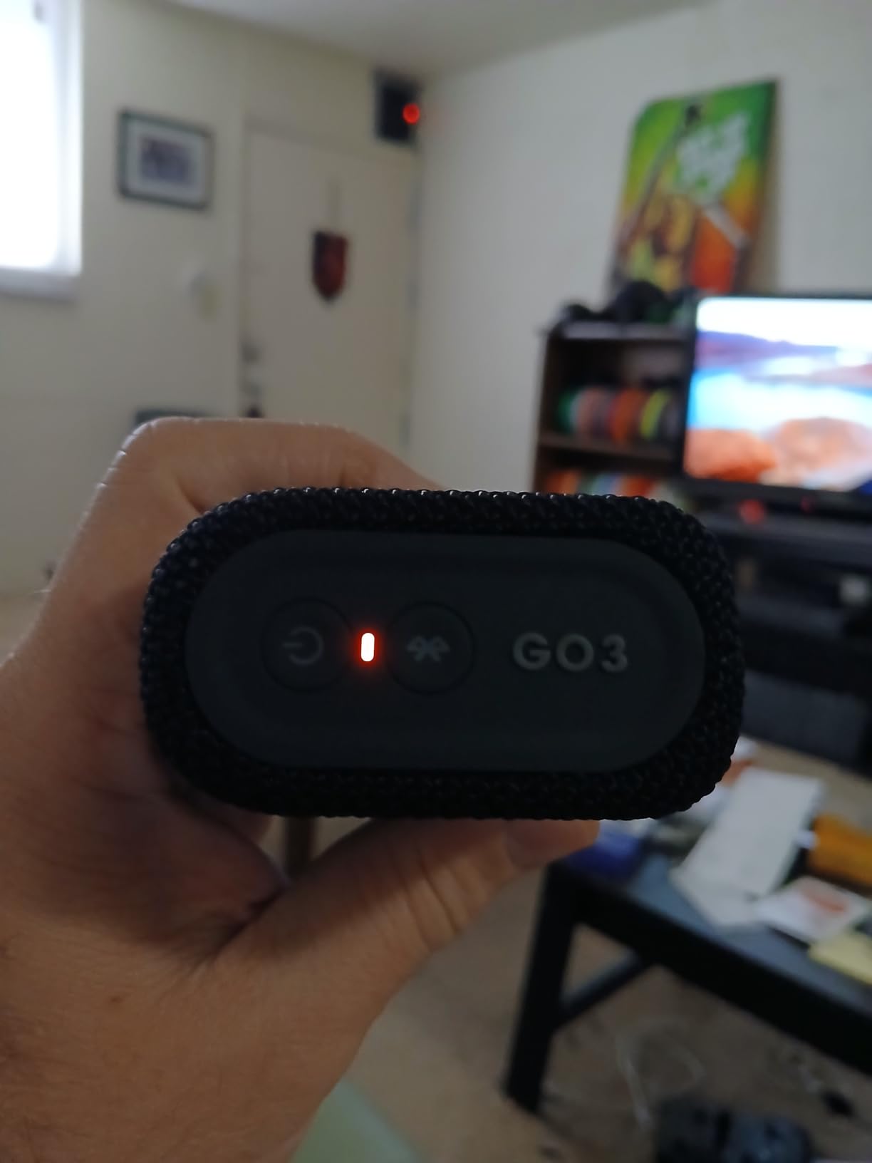 JBL Go 3 - Portable Mini Bluetooth Speaker, big audio and punchy bass, IP67 waterproof and dustproof, 5 hours of playtime, speaker for home, outdoor and travel (Teal) - Customer Photo 1