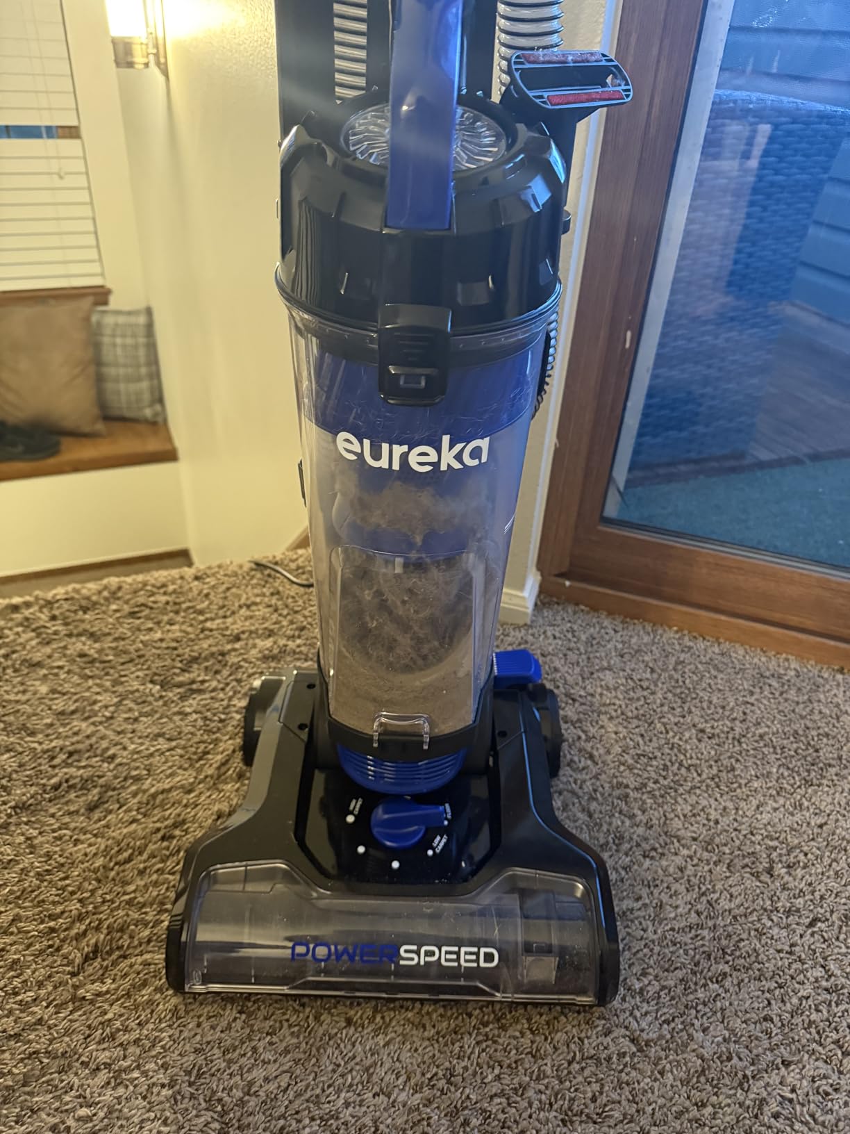 Eureka Lightweight Powerful Upright Vacuum Cleaner for Carpet and Hard Floor, PowerSpeed, New Model, Blue, Black - Customer Photo 1