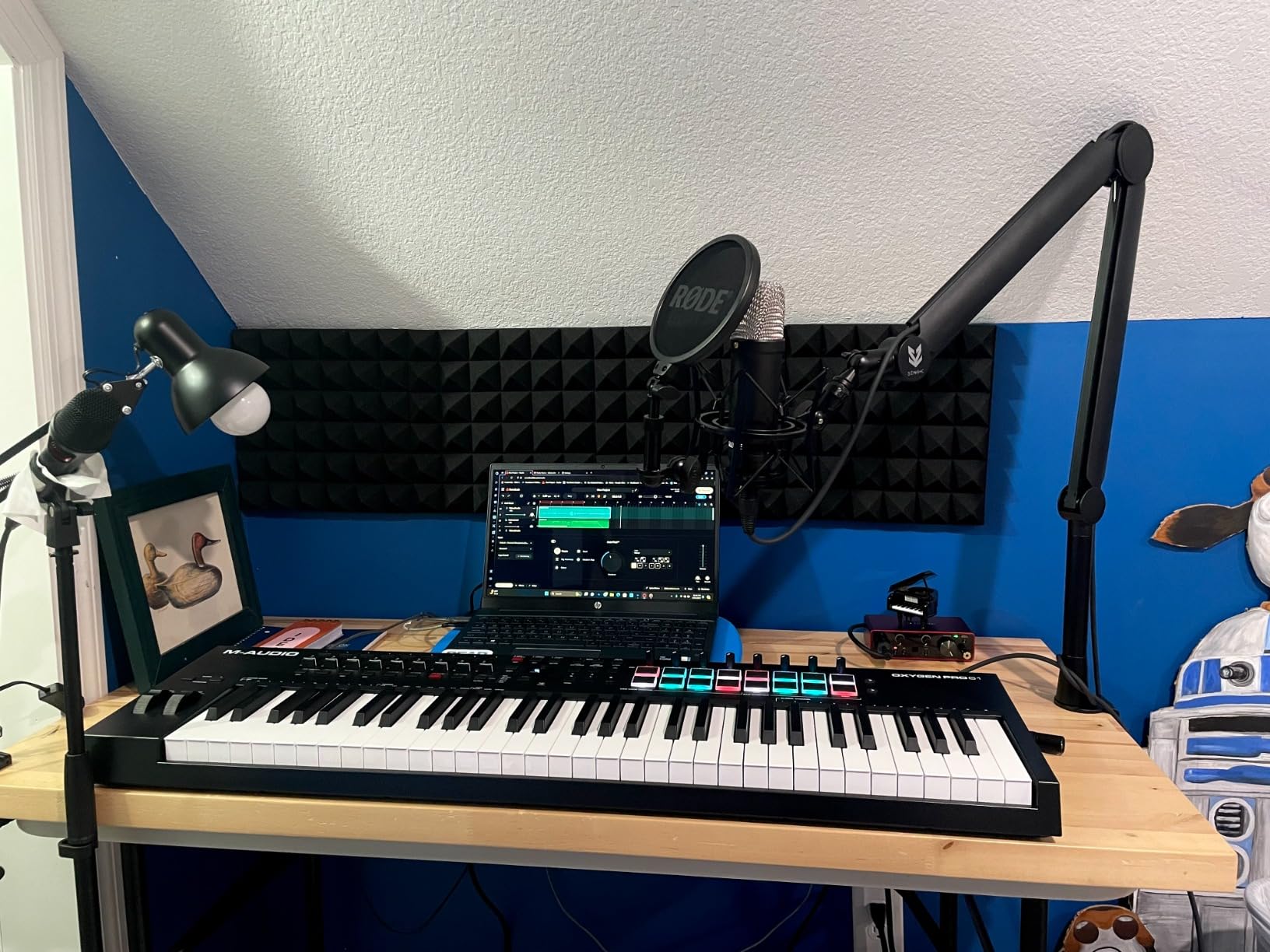 M-AUDIO Oxygen Pro 61 Key USB MIDI Keyboard Controller With Beat Pads, MIDI-assignable Knobs, Buttons and Faders, and Native Instruments Sound Package (NKS Integration) - Customer Photo 1